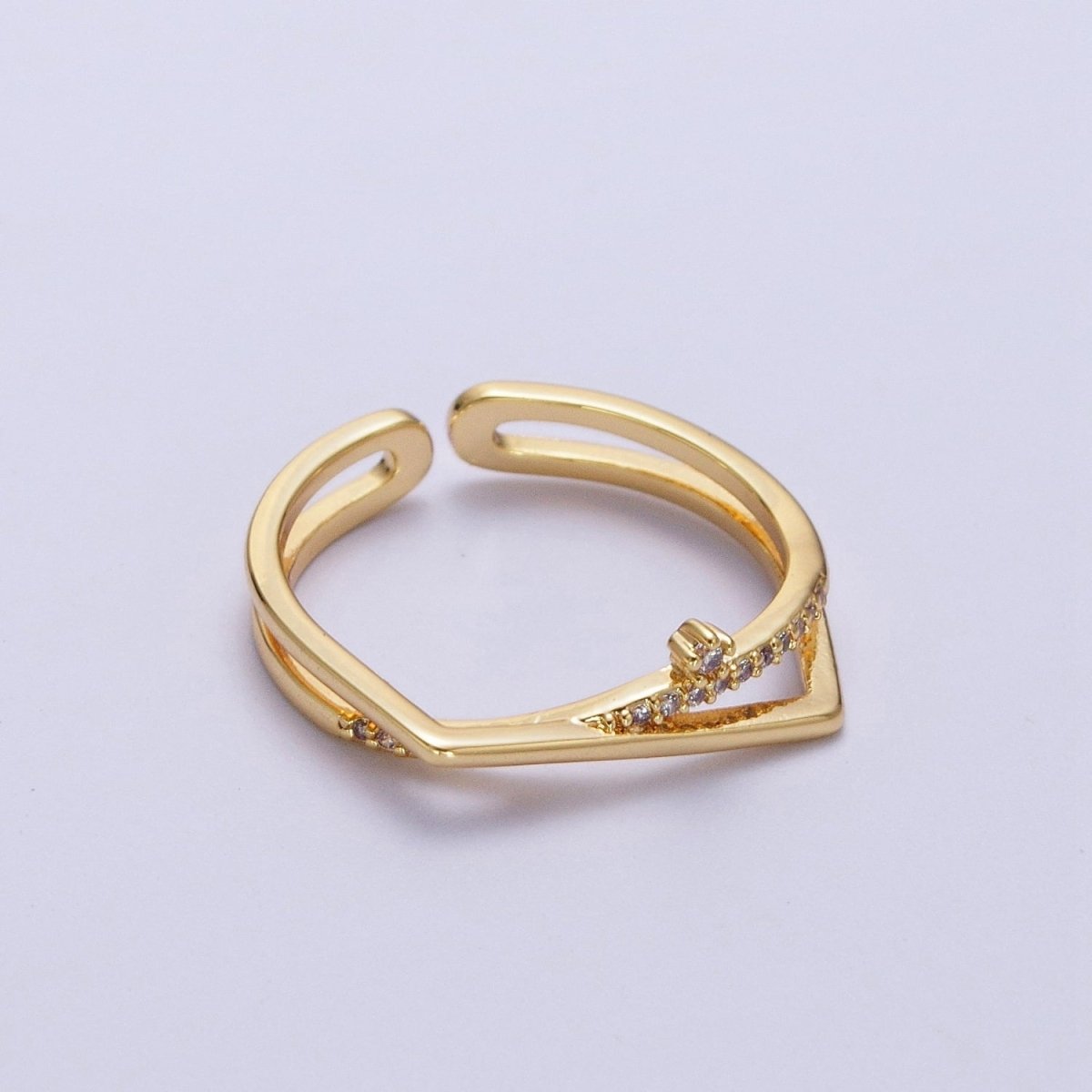 Dainty Criss Cross Ring Minimalist Jewelry Open Adjustable Ring R-228