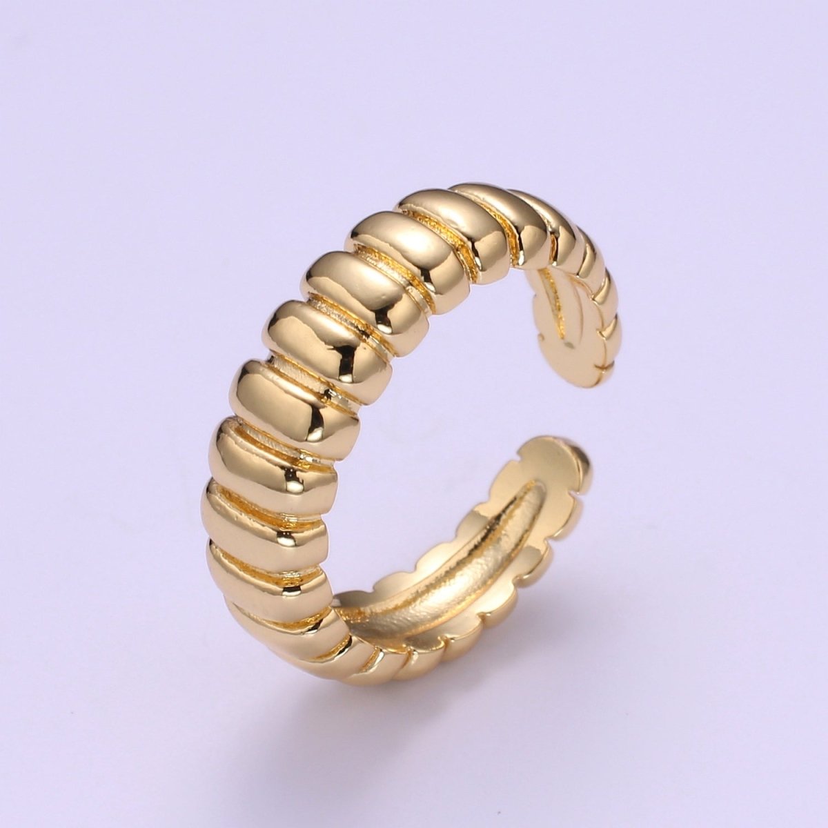 Dainty Croissant Ring Gold Filled over Brass Chunky Ring O-959