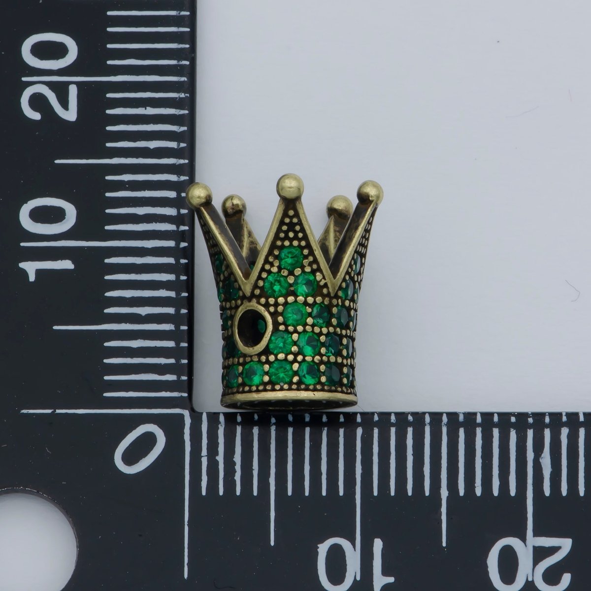 Dainty Crown Bead Spacer CZ Blue Crystal Small Simple King Crown Model Jewelry Making Beads B-580