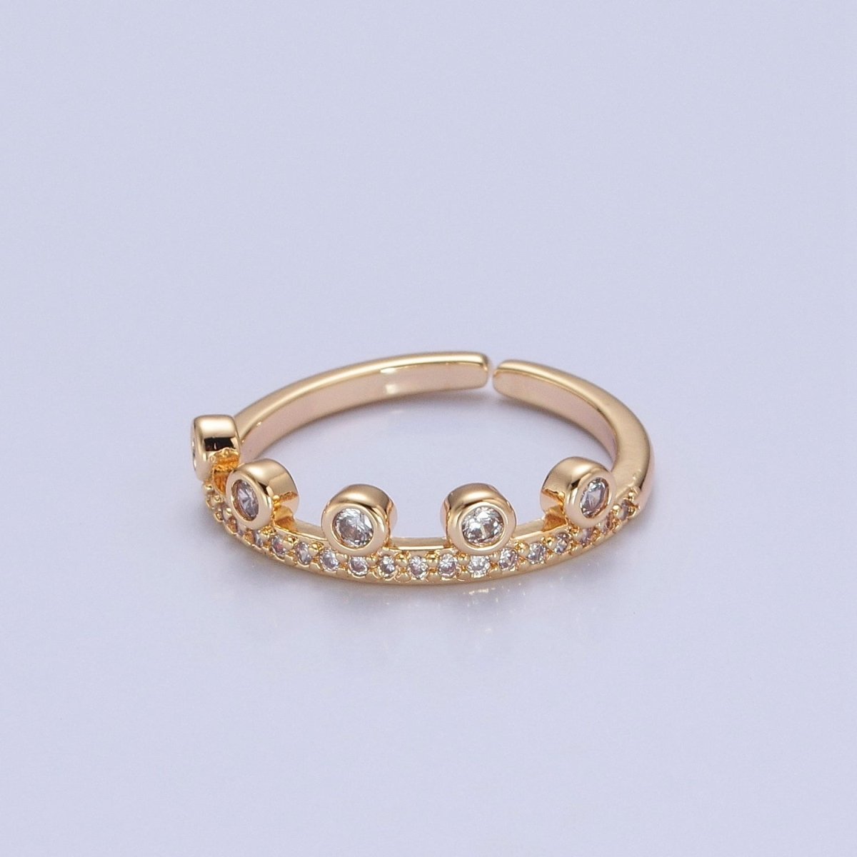 Dainty Crown Ring Micro Pave Ring Minimalist Jewelry O-751