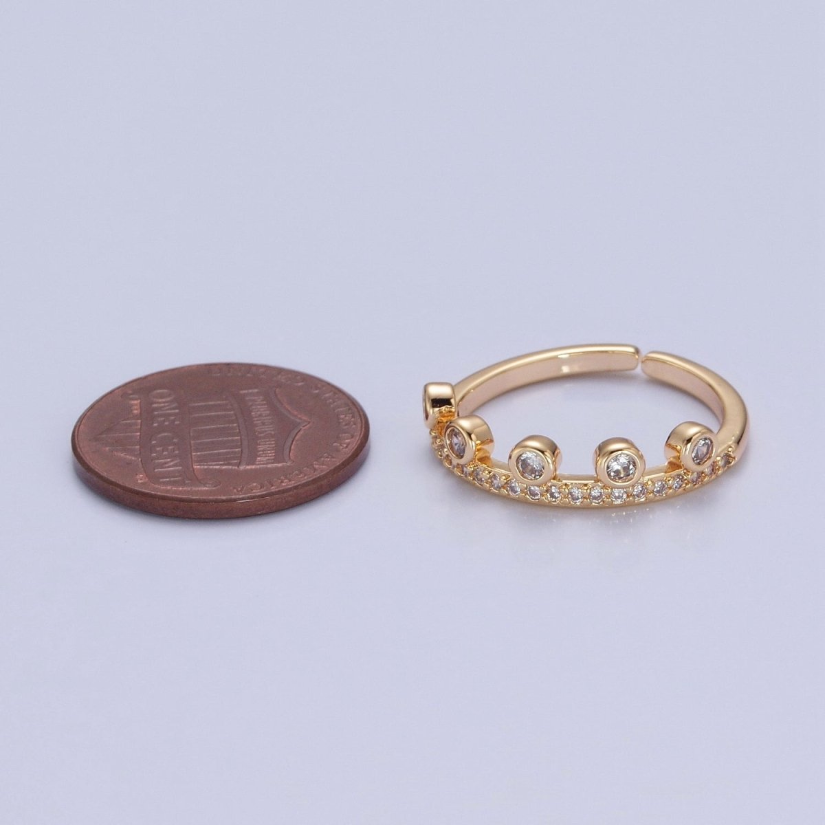 Dainty Crown Ring Micro Pave Ring Minimalist Jewelry O-751