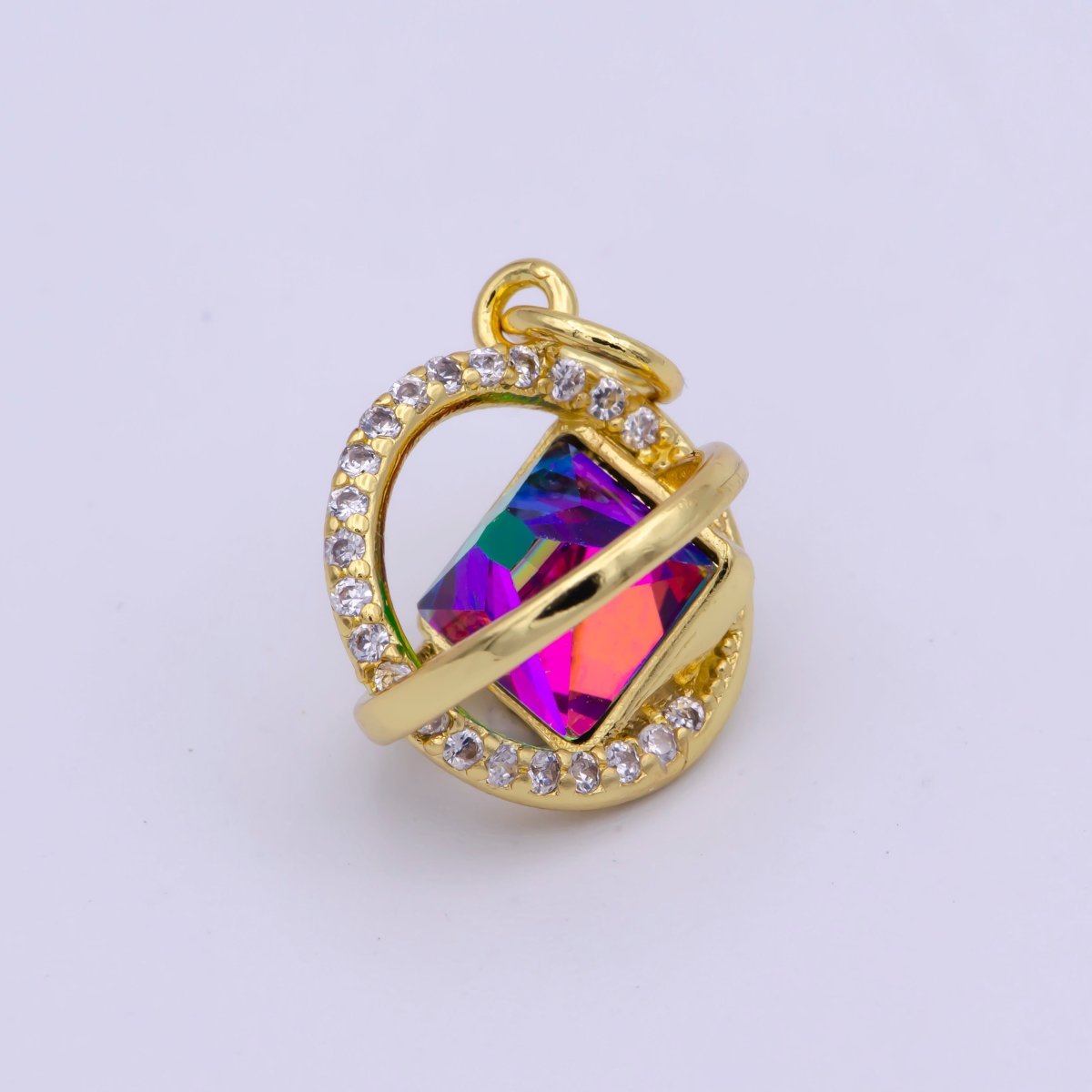 Dainty Crystal AB Crystal Vitrail Medium Ball Charm Micro Pave Cz Ball for Necklace Earring Bracelet Supply M-845 M-846