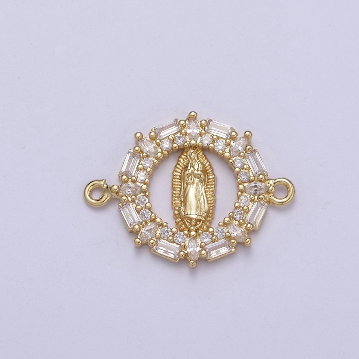 Dainty Cubic Lady Guadalupe Charm Connector for Bracelet F-434