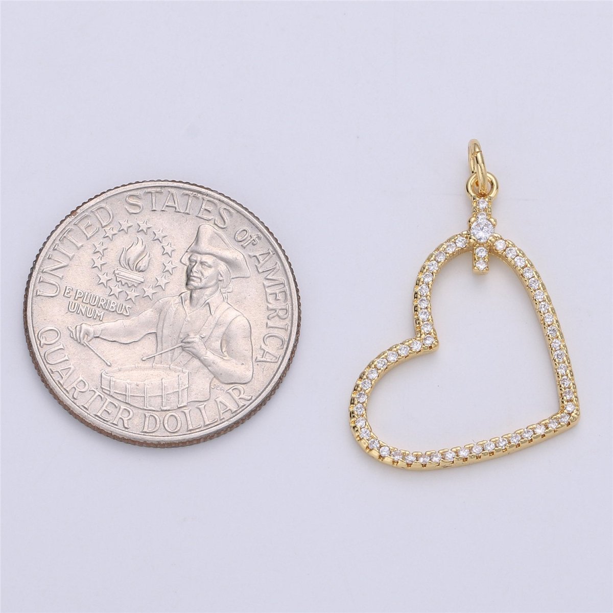 Dainty Cubic Micro Pave Hanging Heart Pendant Love Charm for Necklace Earring Bracelet Component C-736