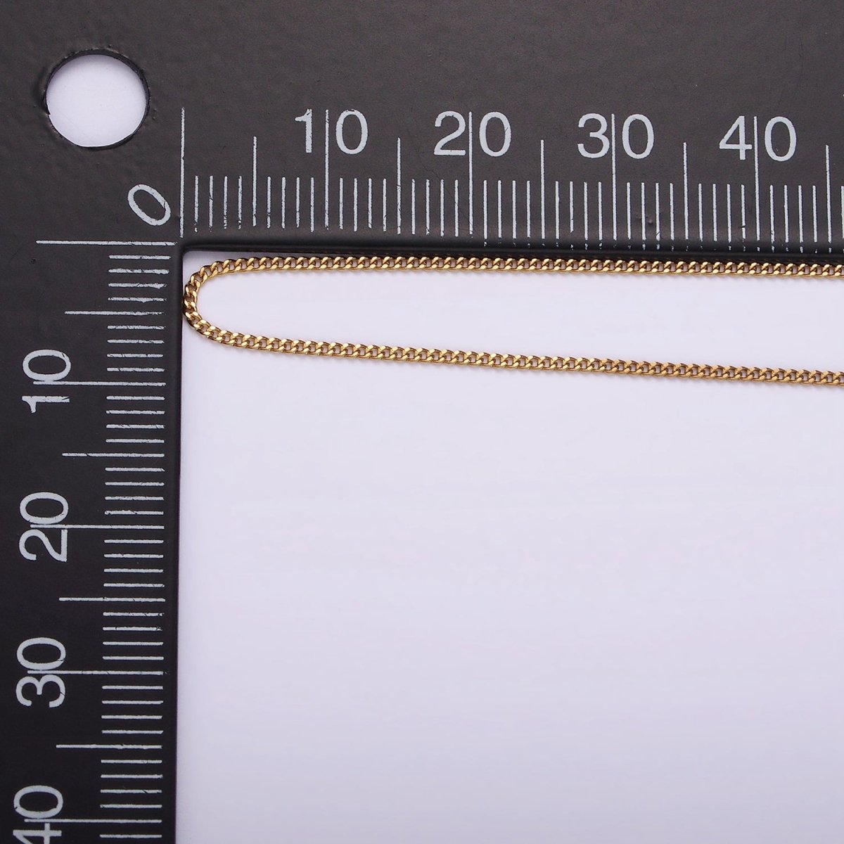 Dainty Curb Chain Necklace Stainless Steel 23.8 inch Necklace in Gold | WA-2360