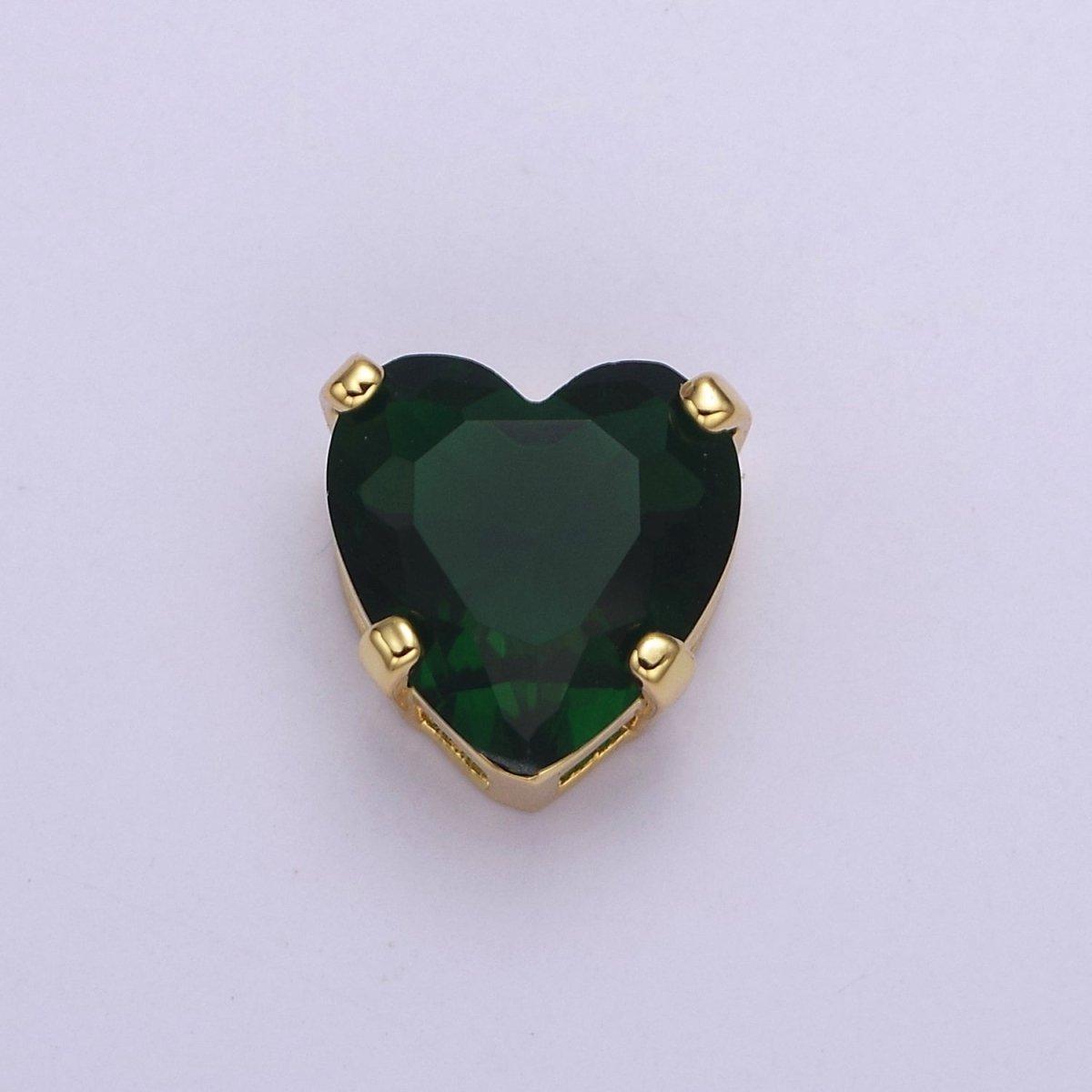 Dainty CZ Heart Spacer Bead, Gold Filled Heart Spacer Beads Pink Greem CZ Spacer Beads, Small Heart Spacers for Bracelet Necklace B-205