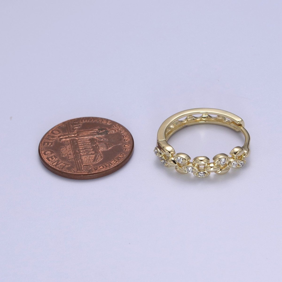 Dainty CZ Hoop Earrings • 14k Filled Gold Dainty Earrings • Huggie Hoops Earrings • 20mm Hoop Earrings • Minimalist Earrings • Gift for Her T-297