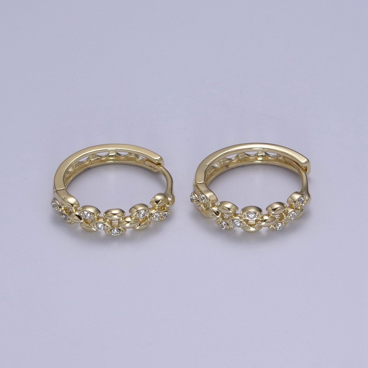 Dainty CZ Hoop Earrings • 14k Filled Gold Dainty Earrings • Huggie Hoops Earrings • 20mm Hoop Earrings • Minimalist Earrings • Gift for Her T-297