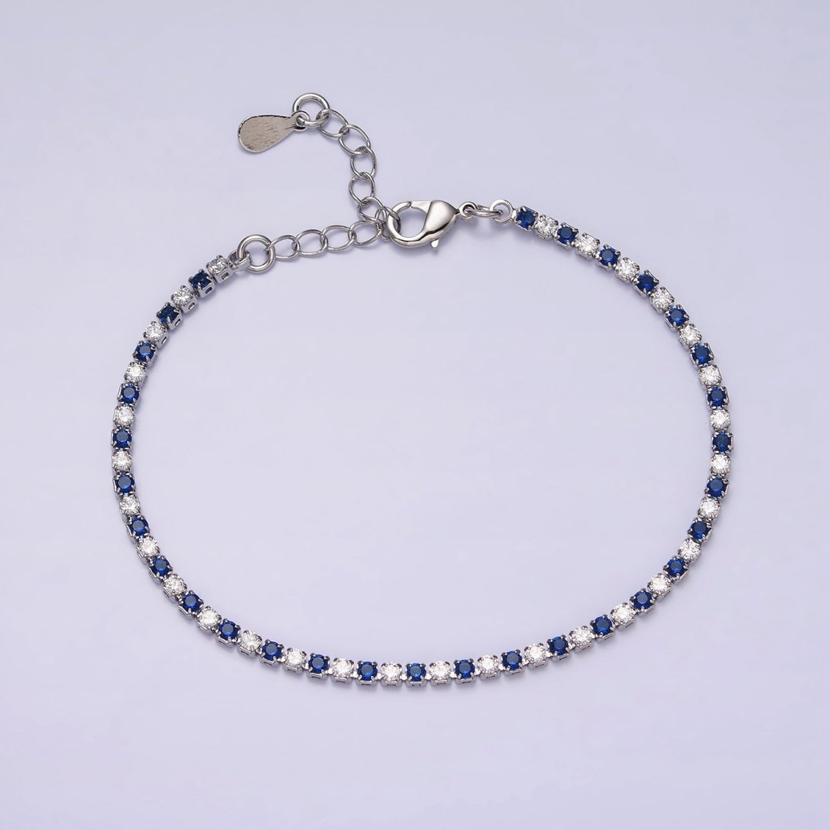 Dainty Diamond CZ Tennis Bracelet Blue Green Red Clear Cz Stone Tennis Bracelet | WA-1770 - WA-1777