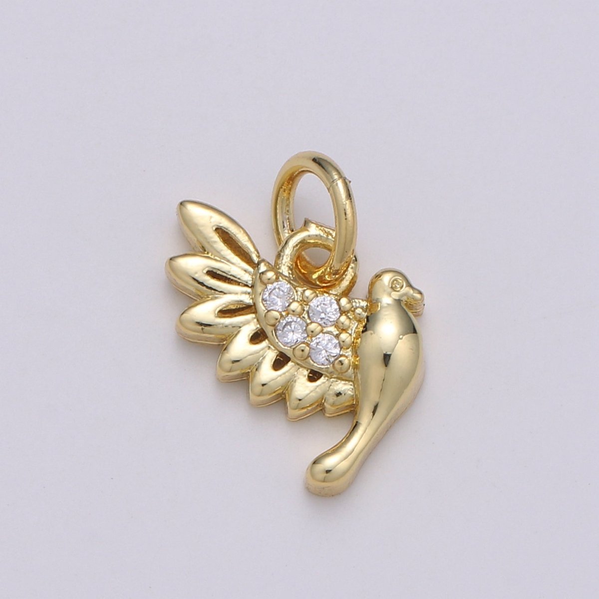 Dainty Dove Charm 14K Gold Filled Bird Charm- Mini Dove Charm for Bracelet Necklace Earring Jewelry Component D-801