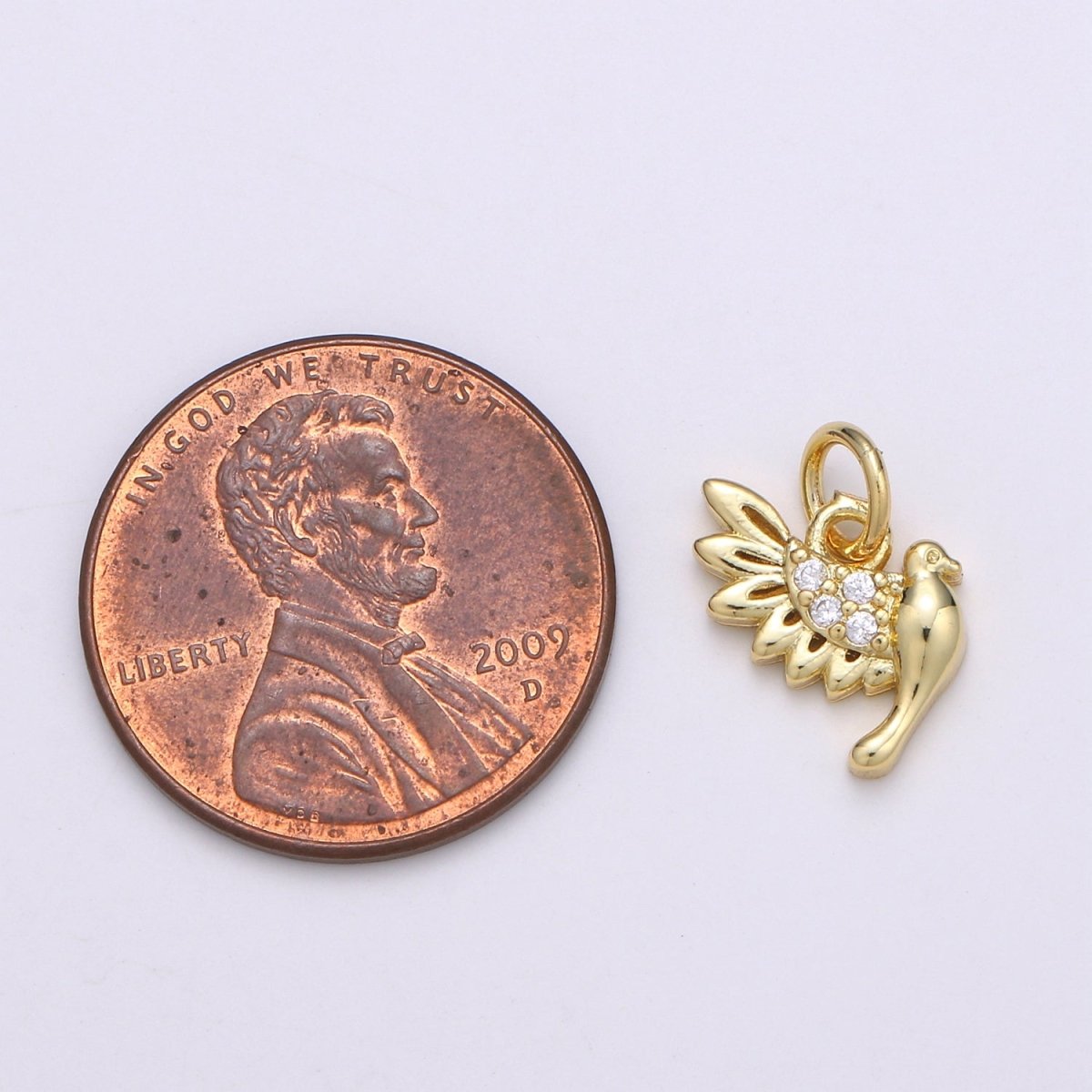 Dainty Dove Charm 14K Gold Filled Bird Charm- Mini Dove Charm for Bracelet Necklace Earring Jewelry Component D-801