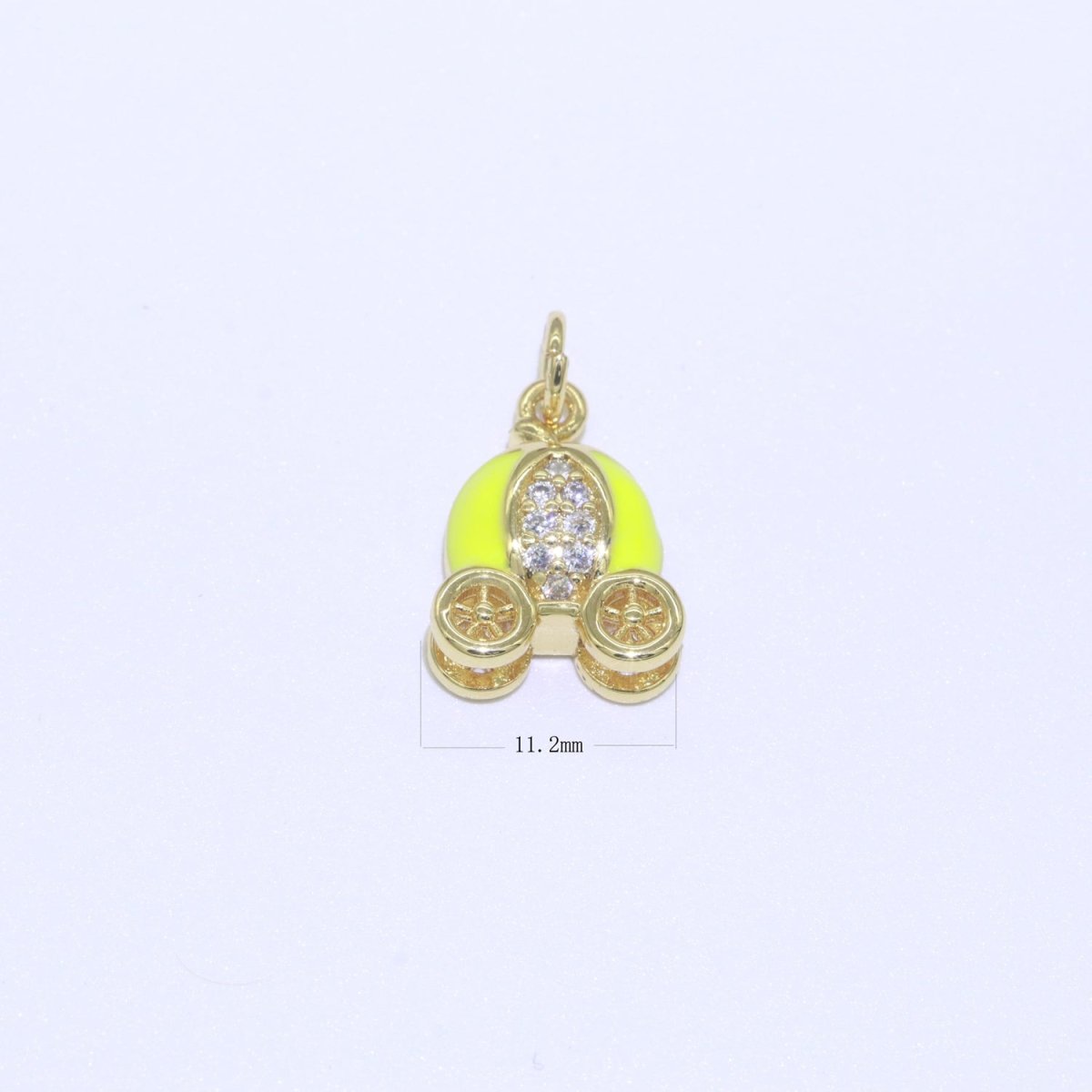 Dainty Enamel Carriage Charm Cinderella Carriage Charm, Pumpkin Necklace Pendant for Kids Jewelry Inspired Pink Green Orange Purple Charm M-339-M-346