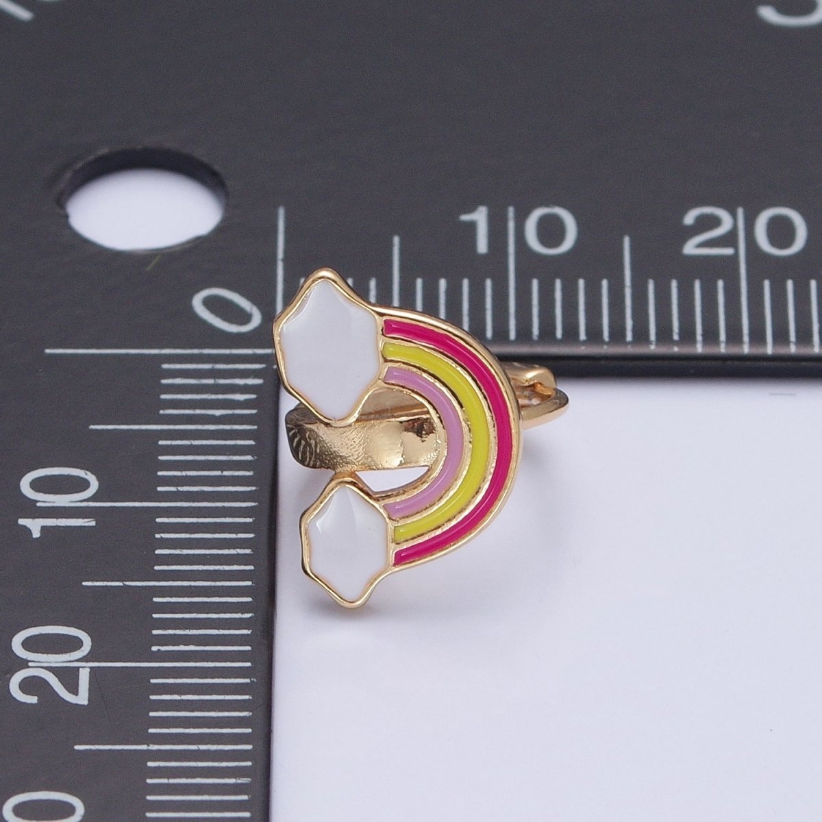 Dainty Enamel Rainbow Huggie Earring Kawaii Cloud Earring T-433