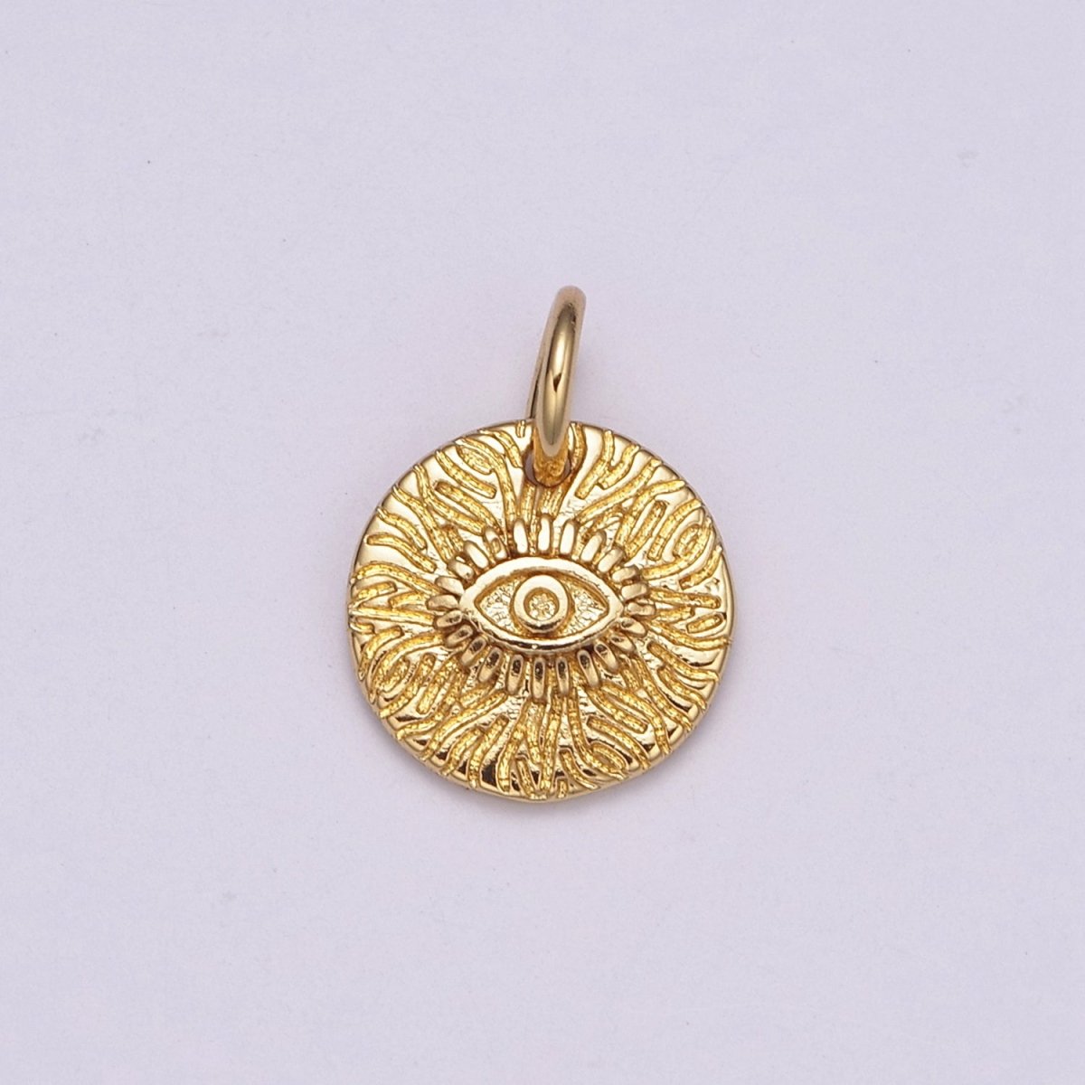 Dainty Evil Eye Charm Designs Protection Coin Greek Charm Jewelry Gold Pendant Necklace Earrings Medallion N-232