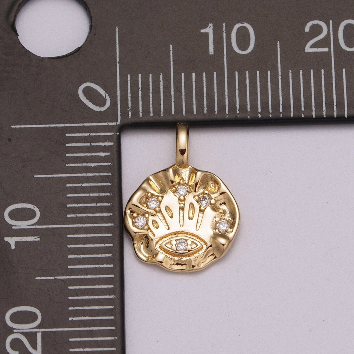 Dainty Evil Eye Charm Rustic Charm Eye of Ra Amulet Jewelry Add on Charm for necklace bracelet Supply E-605