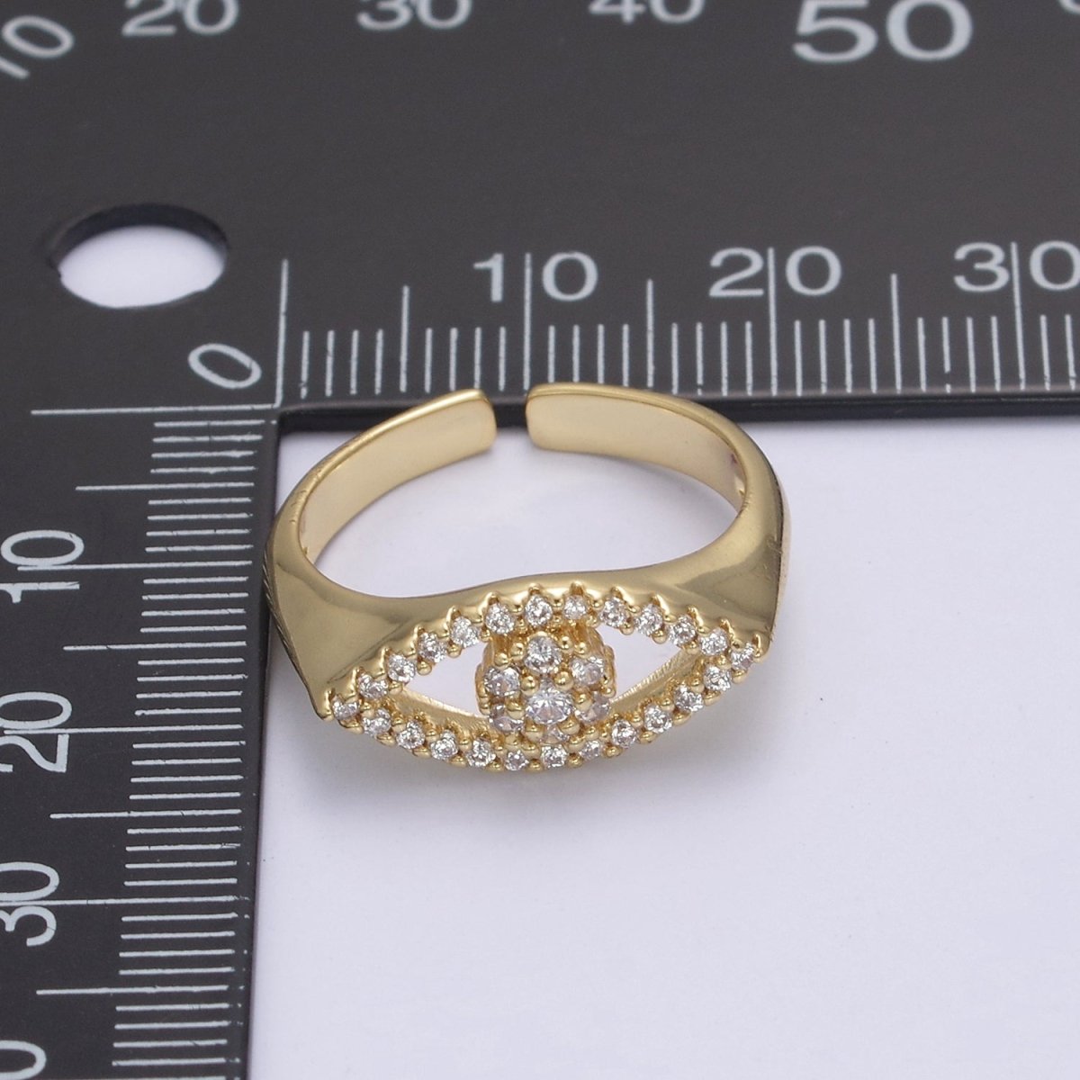 Dainty Evil Eye Stacking Ring, Gold Minimalist Ring, Simple CZ Ring, Gold Fill Ring, Thin Ring, Delicate Ring, Gift for her U-281 ~ U-283