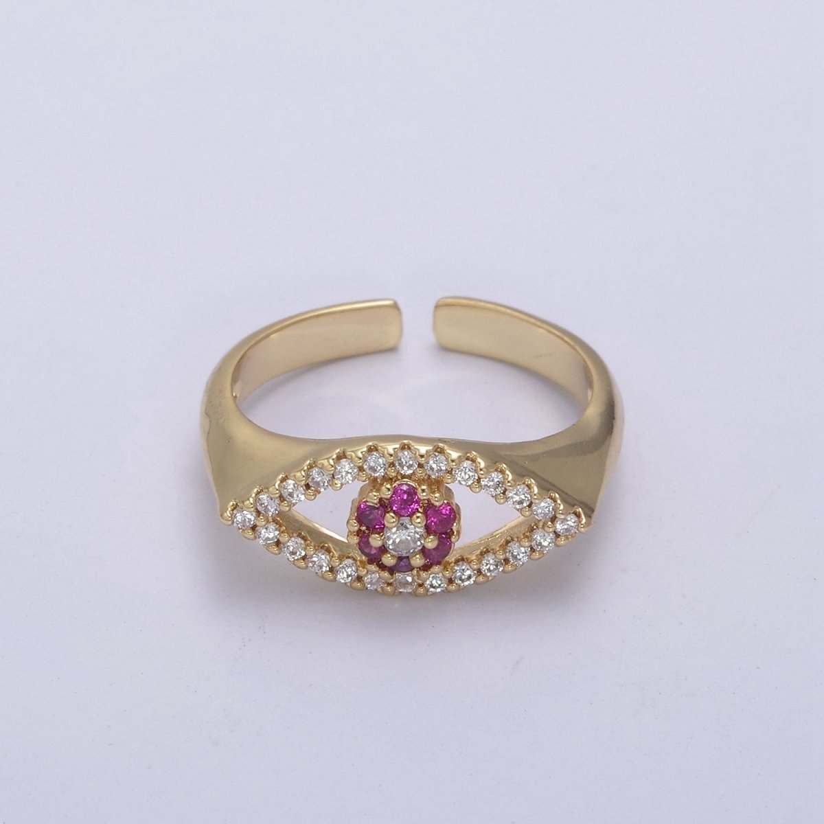Dainty Evil Eye Stacking Ring, Gold Minimalist Ring, Simple CZ Ring, Gold Fill Ring, Thin Ring, Delicate Ring, Gift for her U-281 ~ U-283