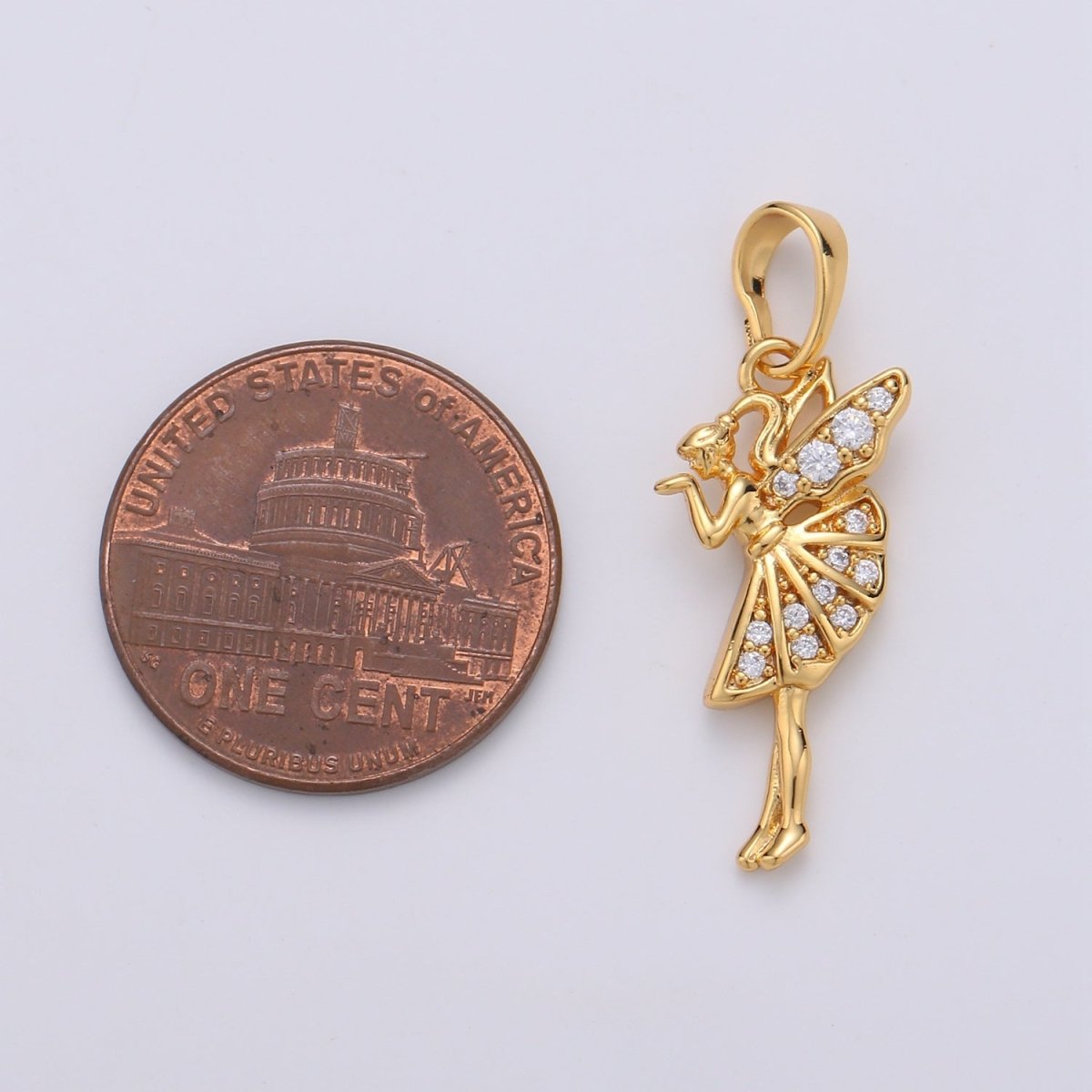 Dainty Fairy Gold Filled Pendants  J-067