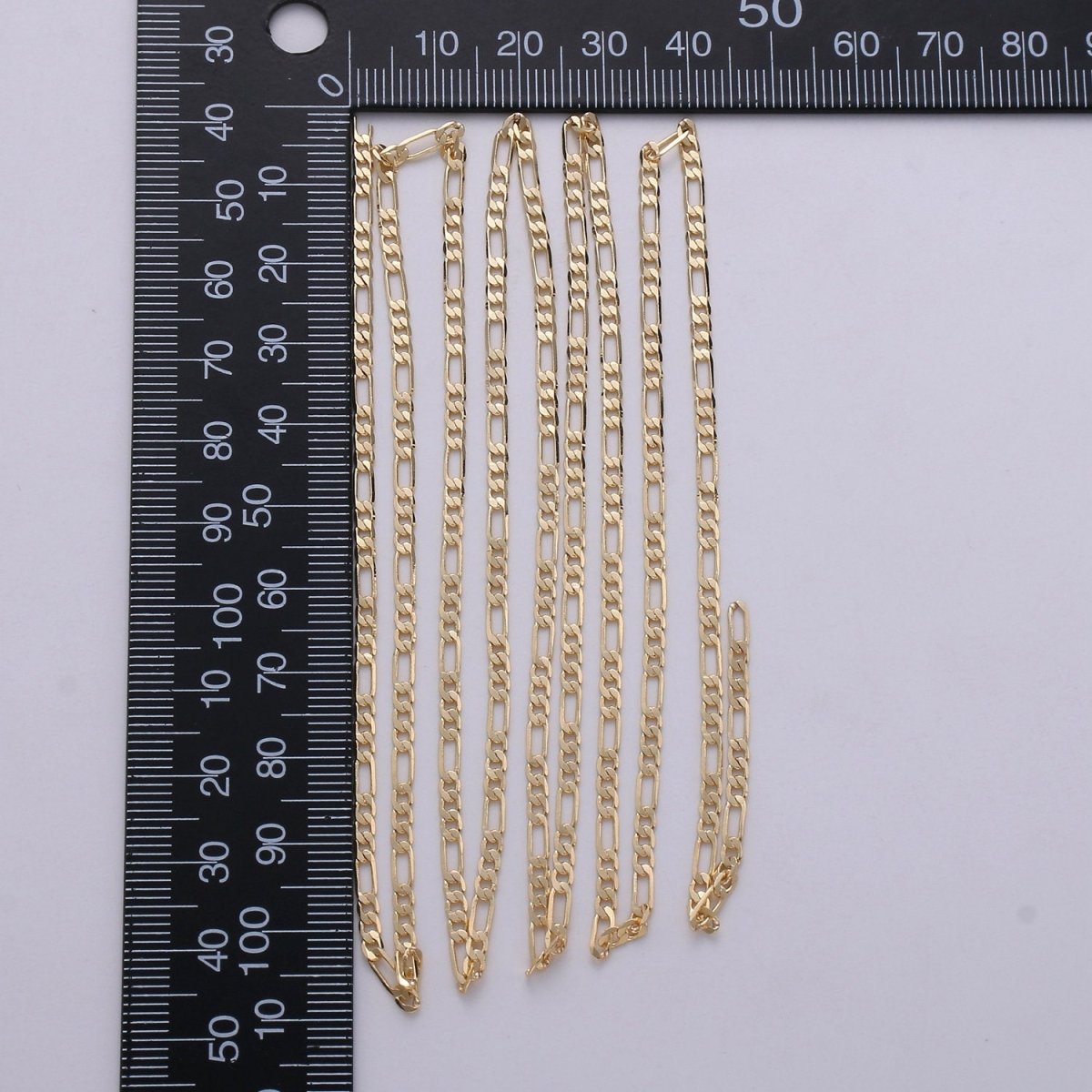 Dainty Figaro Chain 2.5mm width, 16K Gold Filled, brass chain by Yard, Nickel free, Thin Flat Minimalist Jewelry making, Necklace chain  | ROLL-275