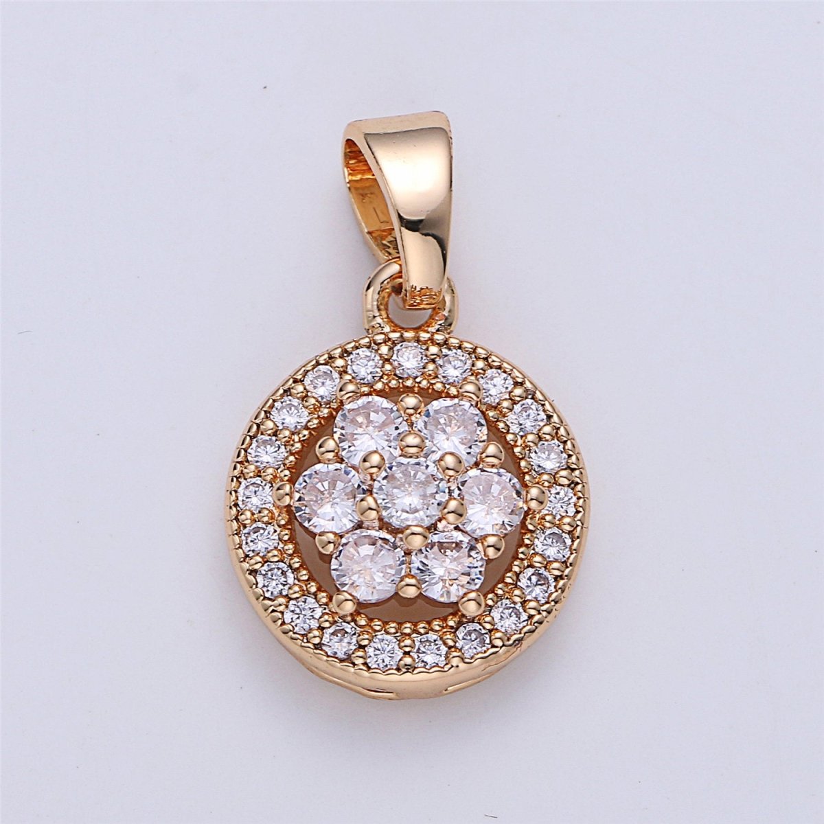 Dainty Frozen Ice Dangle Cubic Zirconia Necklace Pendant Bead Bails Findings for Jewelry Making I-142