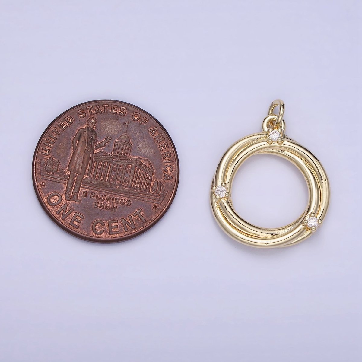 Dainty Galaxy Planet Pendant Gold Celestial Charm | AG671