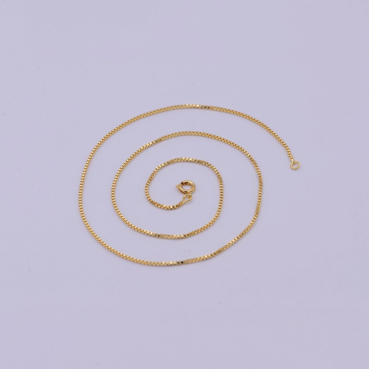 Dainty Gold Box Chain Necklace 1.2mm, Classic Box Chain Layered Necklace, Everyday Necklace, Simple chain, Minimalist | WA-524 Clearance Pricing
