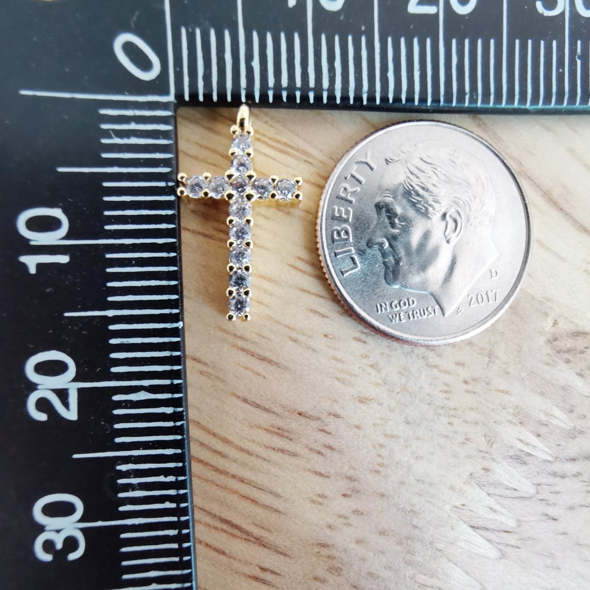 Dainty Gold Cross Gold Filled Charm  D-503 (or C-877)