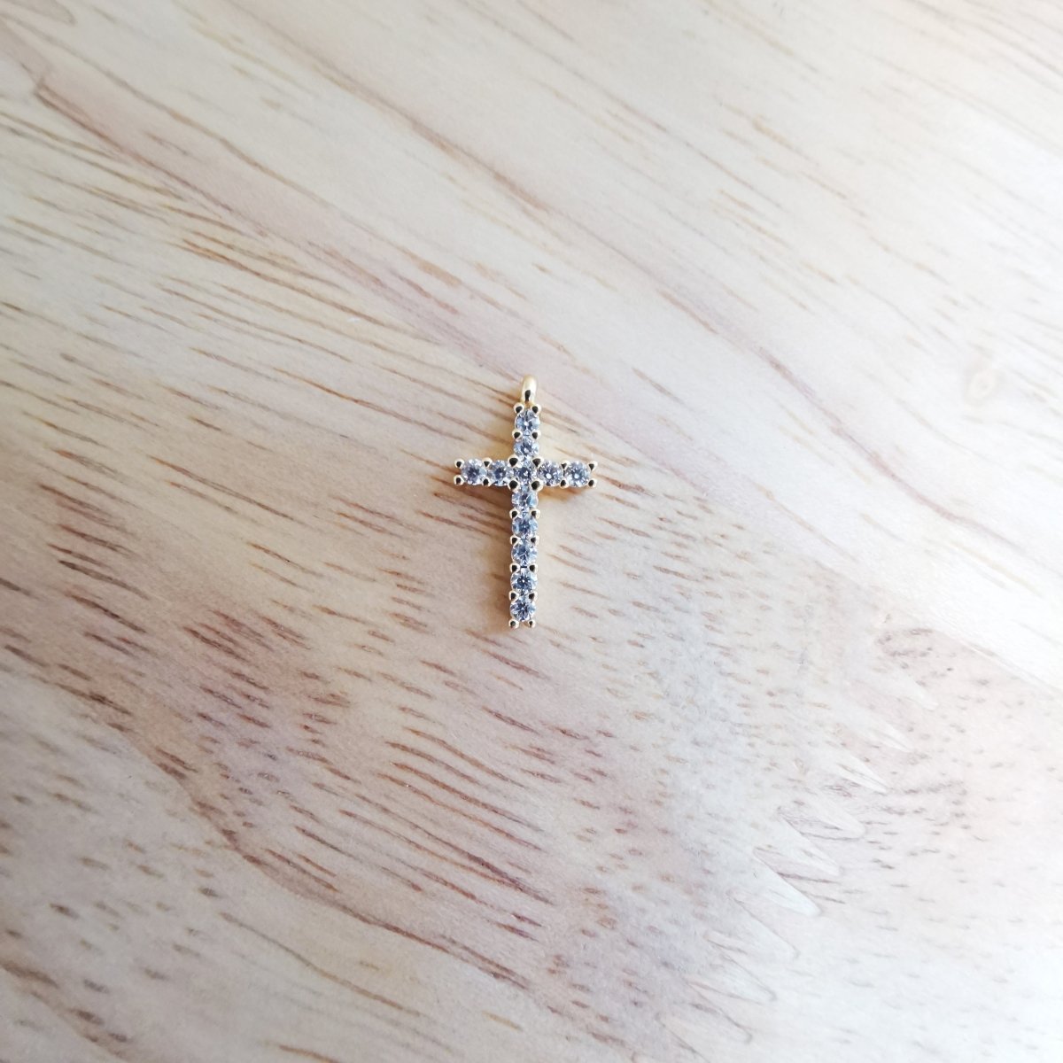 Dainty Gold Cross Gold Filled Charm  D-503 (or C-877)