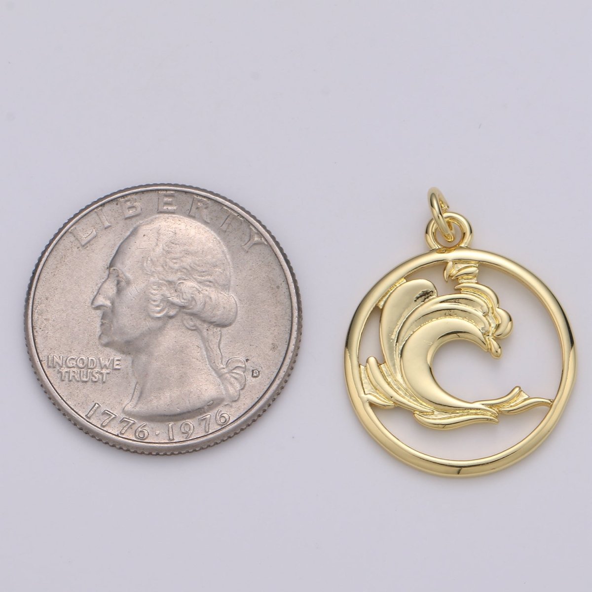 Dainty Gold Element Charm Fire Wind Earth Ocean Wave Charm. 24K Gold Filled Charm for Bracelet Necklace Earring Supply D-915 D-923 - D-925