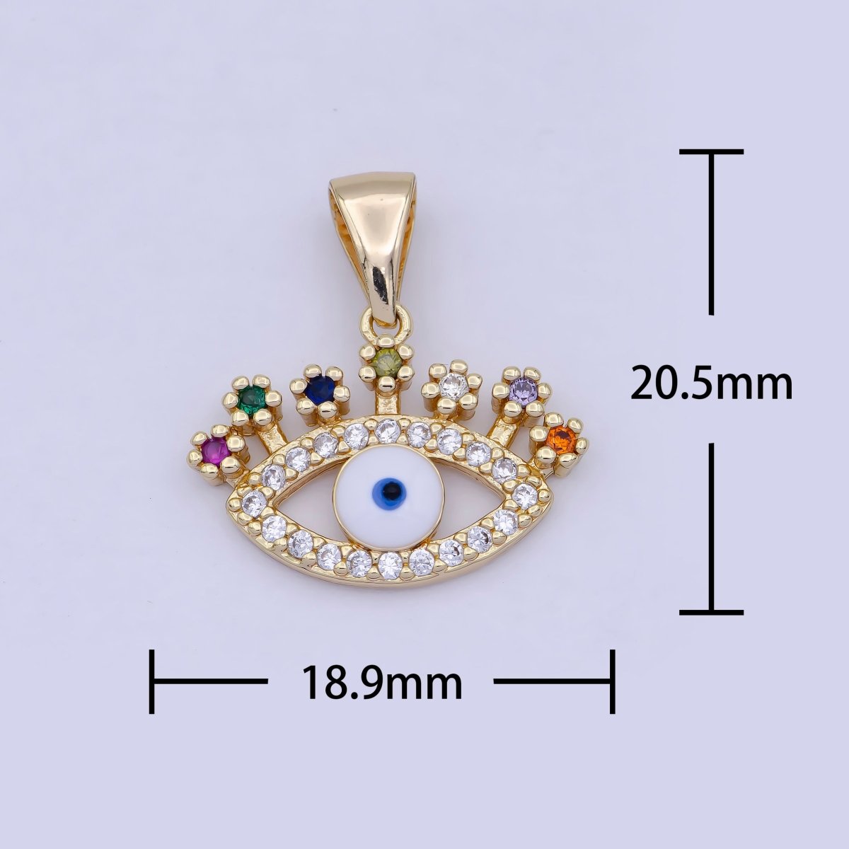 Dainty Gold Evil Eye Pendant Cubic Eye Charm X-463