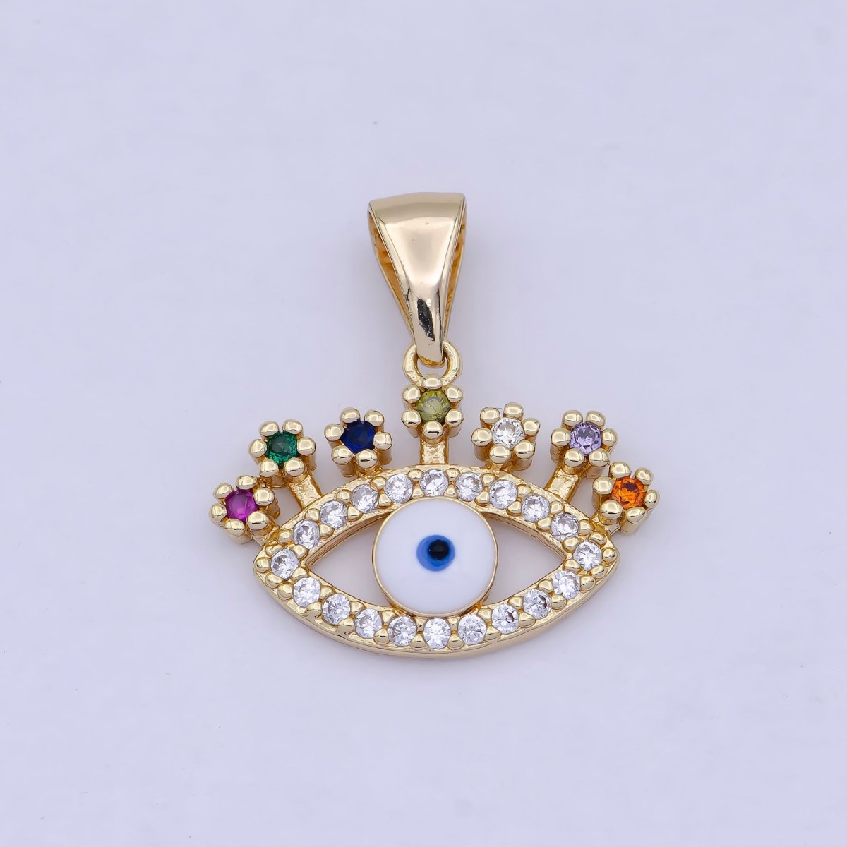 Dainty Gold Evil Eye Pendant Cubic Eye Charm X-463