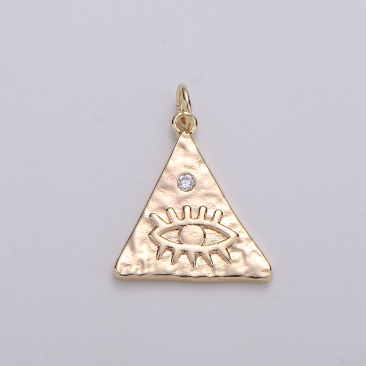 Dainty Gold Eye of Providence Symbol Pendant All Seeing Eye Charm Illuminati Emblem Evil Eye Amulet Talisman Sign Medallion Charm D-782