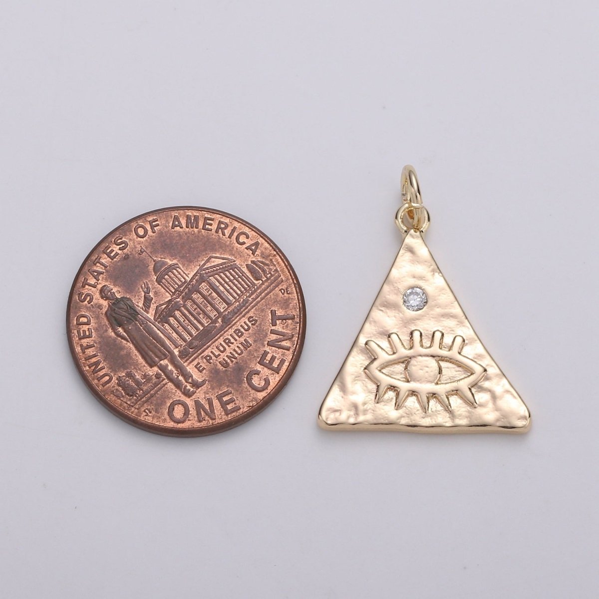 Dainty Gold Eye of Providence Symbol Pendant All Seeing Eye Charm Illuminati Emblem Evil Eye Amulet Talisman Sign Medallion Charm D-782