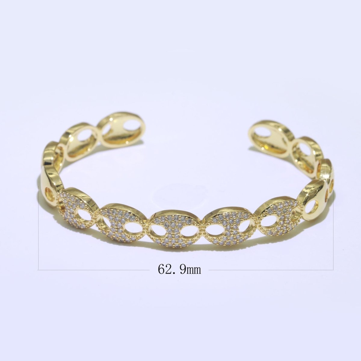 Dainty Gold Filled Anchor Link Bangle Bracelet, 14K Gold Filled Designer Inspired Gold Bracelet Adjustable Cuff Bracelet | WA-128 Clearance Pricing