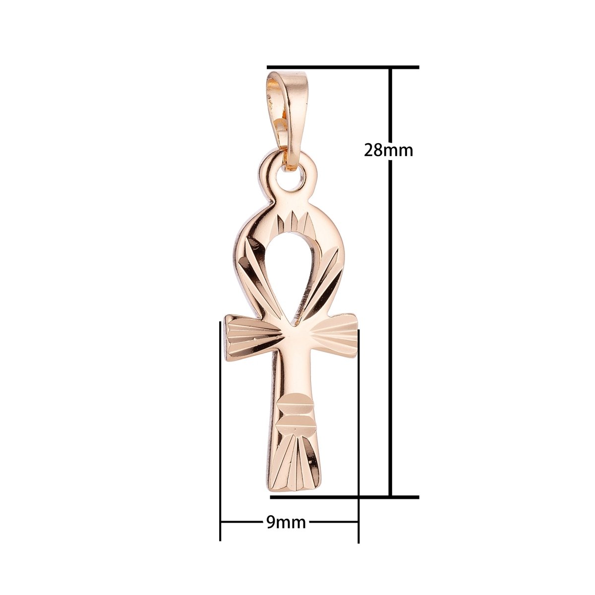 Dainty Gold Filled Ankh Cross Key of Life Pendants H-697