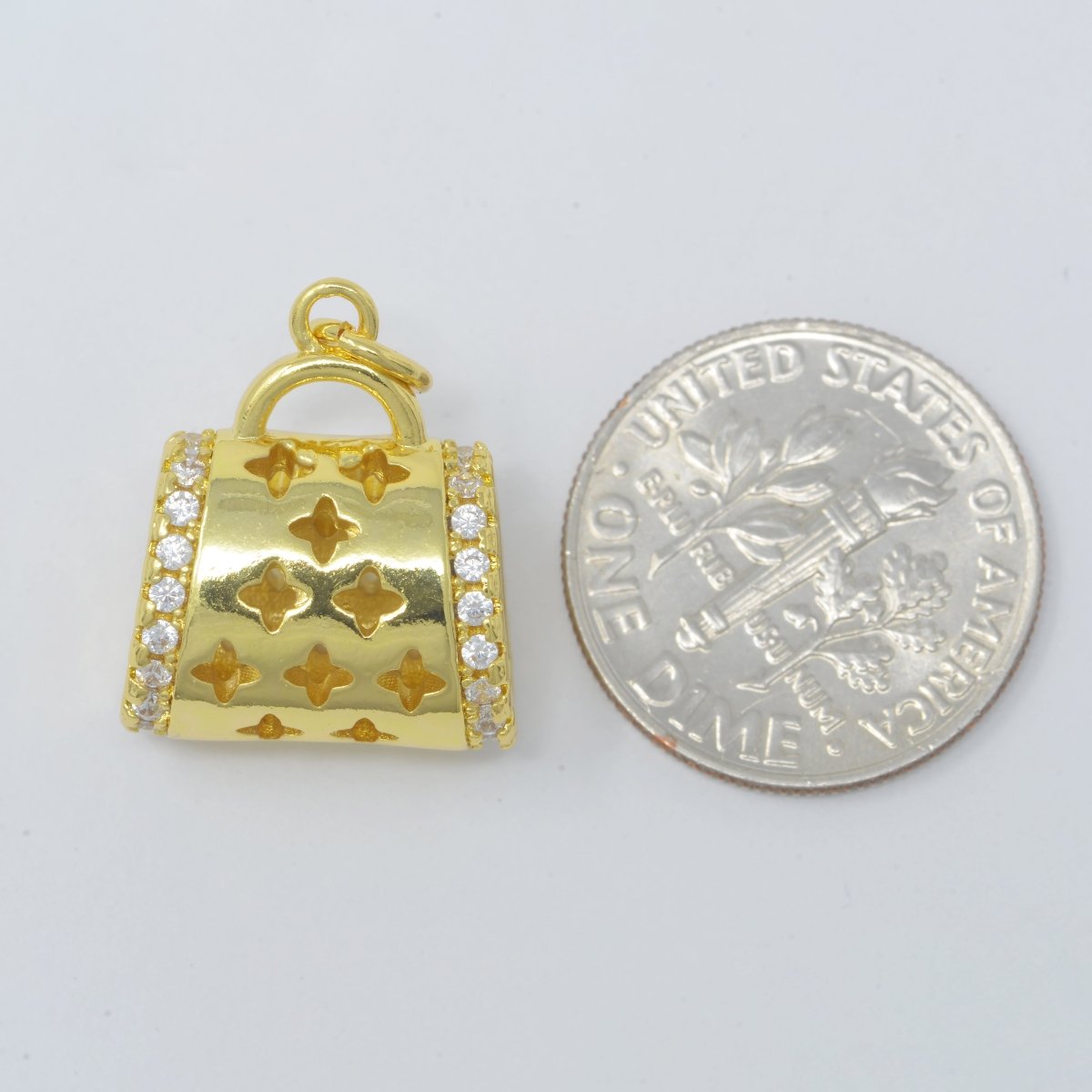 Dainty Gold Filled Bag Purse Charm Fashionista Designer Inspired M-384