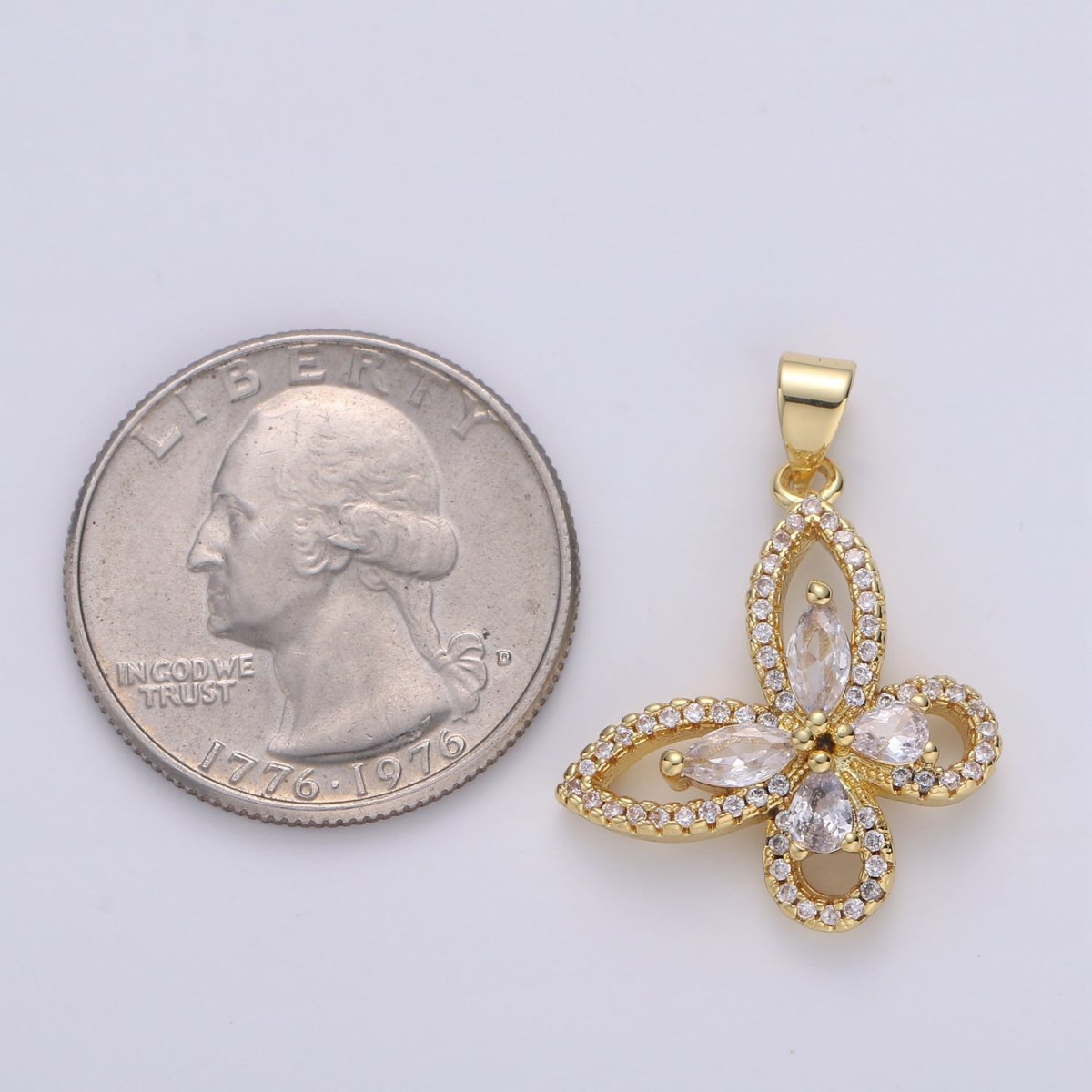 Dainty Gold Filled Butterfly Pendants  I-854