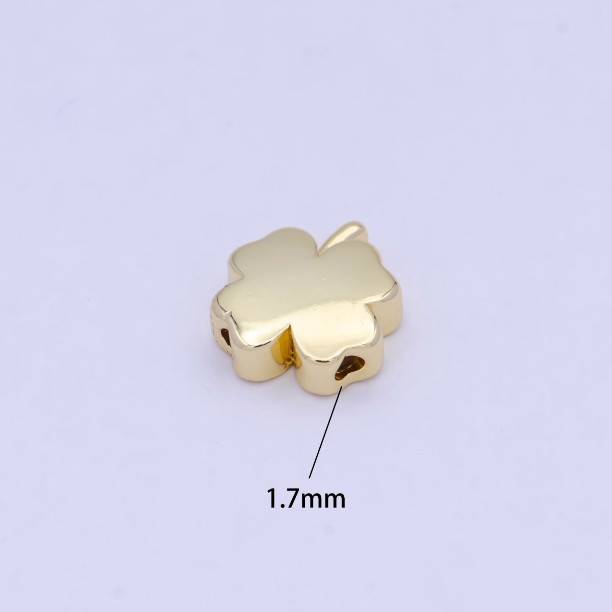 Dainty Gold Filled Clover Bead Spacer for Bracelet W-853