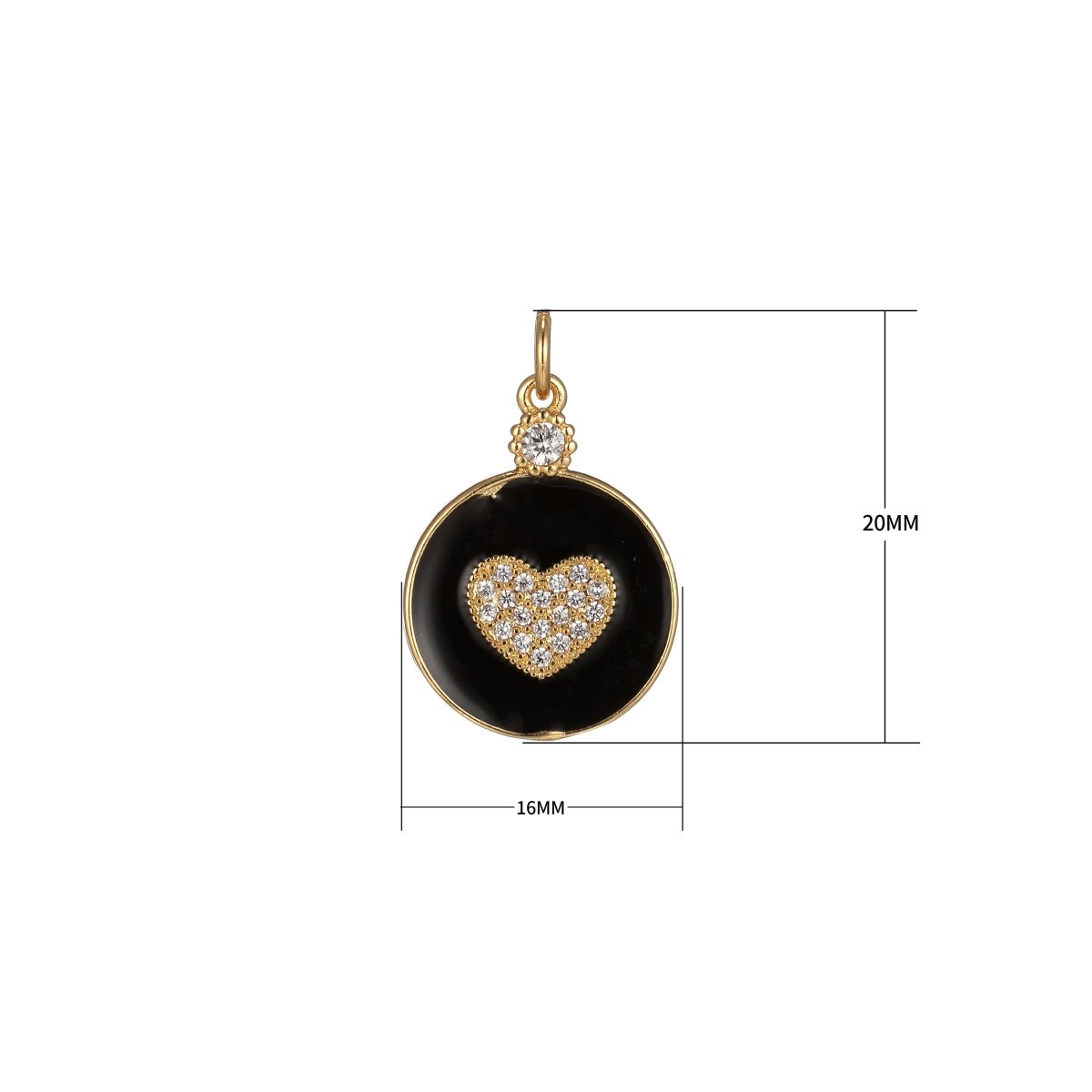 Dainty Gold Filled Coin Enamel Charm with Micro Pave Heart For Colorful Candy Jewelry Y2K Jewelry M-438 - M-447