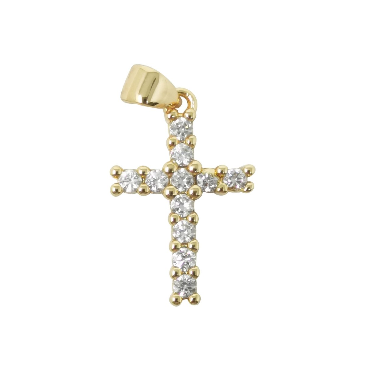 Dainty Gold Filled Cross for Necklace Earring Bracelet Charm 20x13.2mm | J-191
