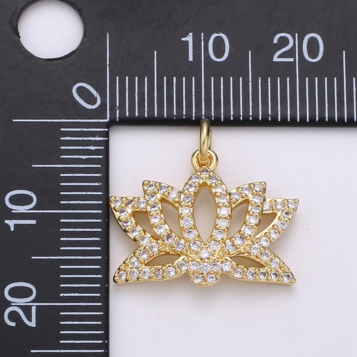 Dainty Gold Filled Crystal Crown Charm D-895