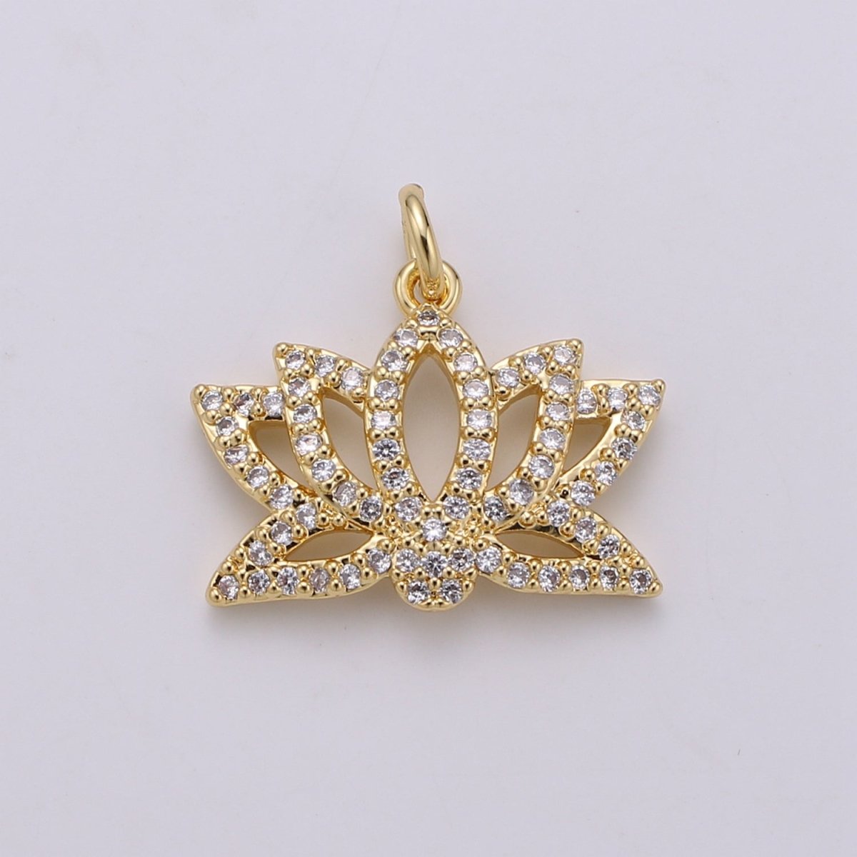 Dainty Gold Filled Crystal Crown Charm D-895