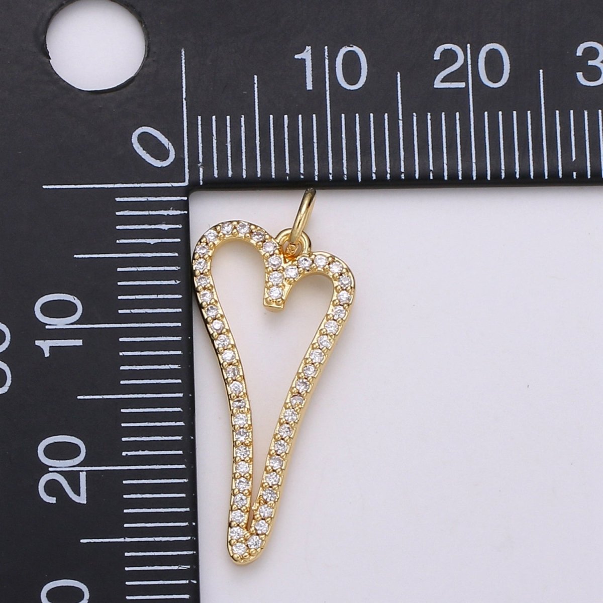 Dainty Gold Filled Crystal Heart D-793