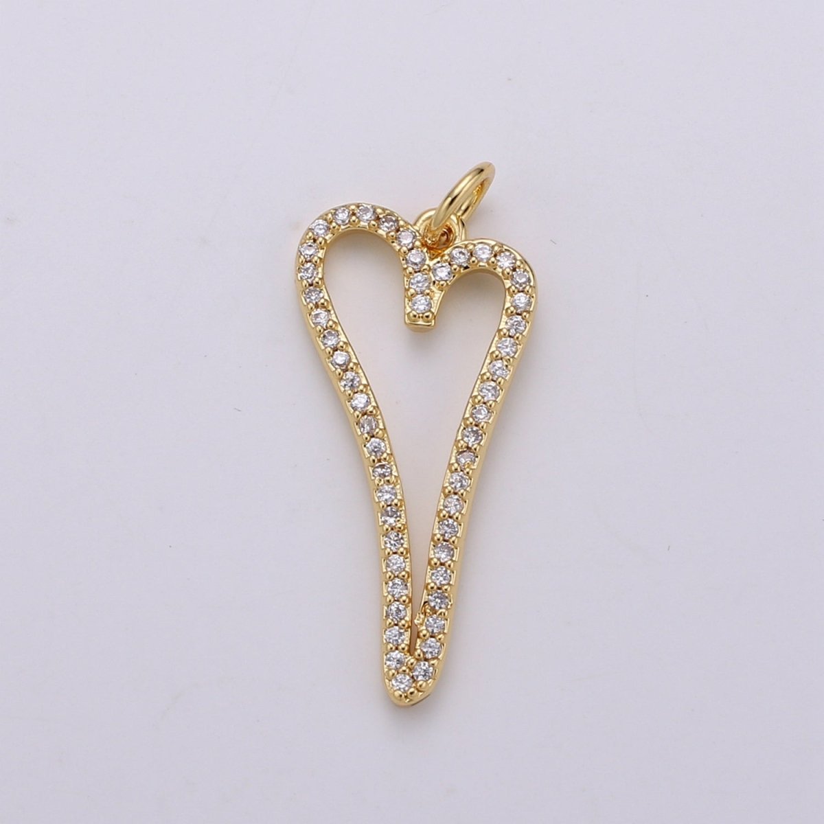 Dainty Gold Filled Crystal Heart D-793