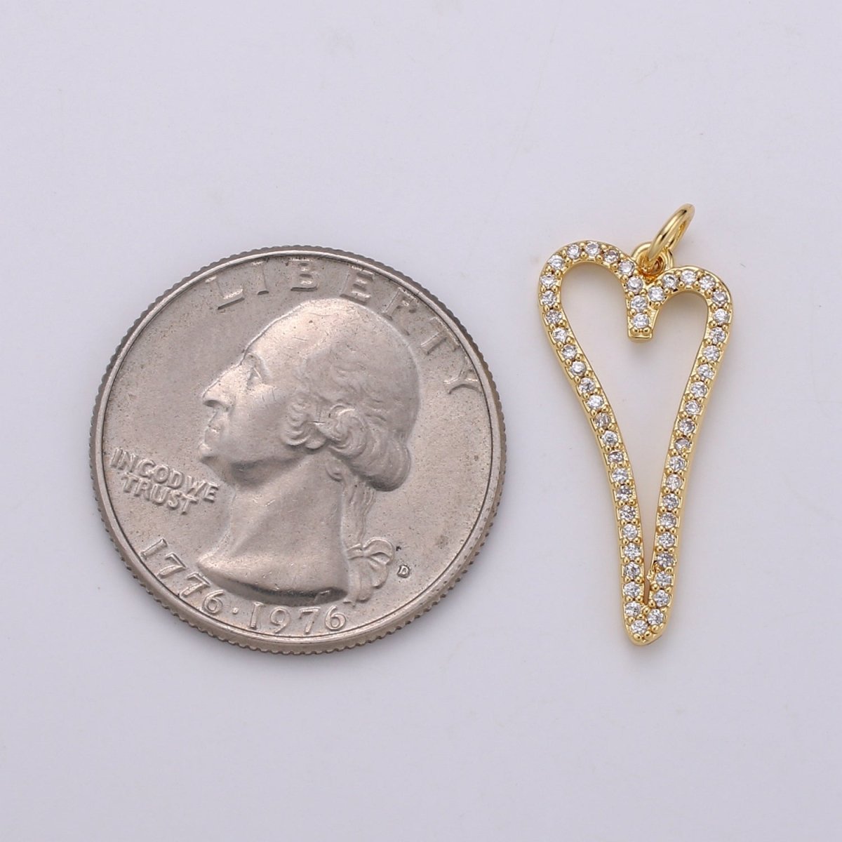 Dainty Gold Filled Crystal Heart D-793