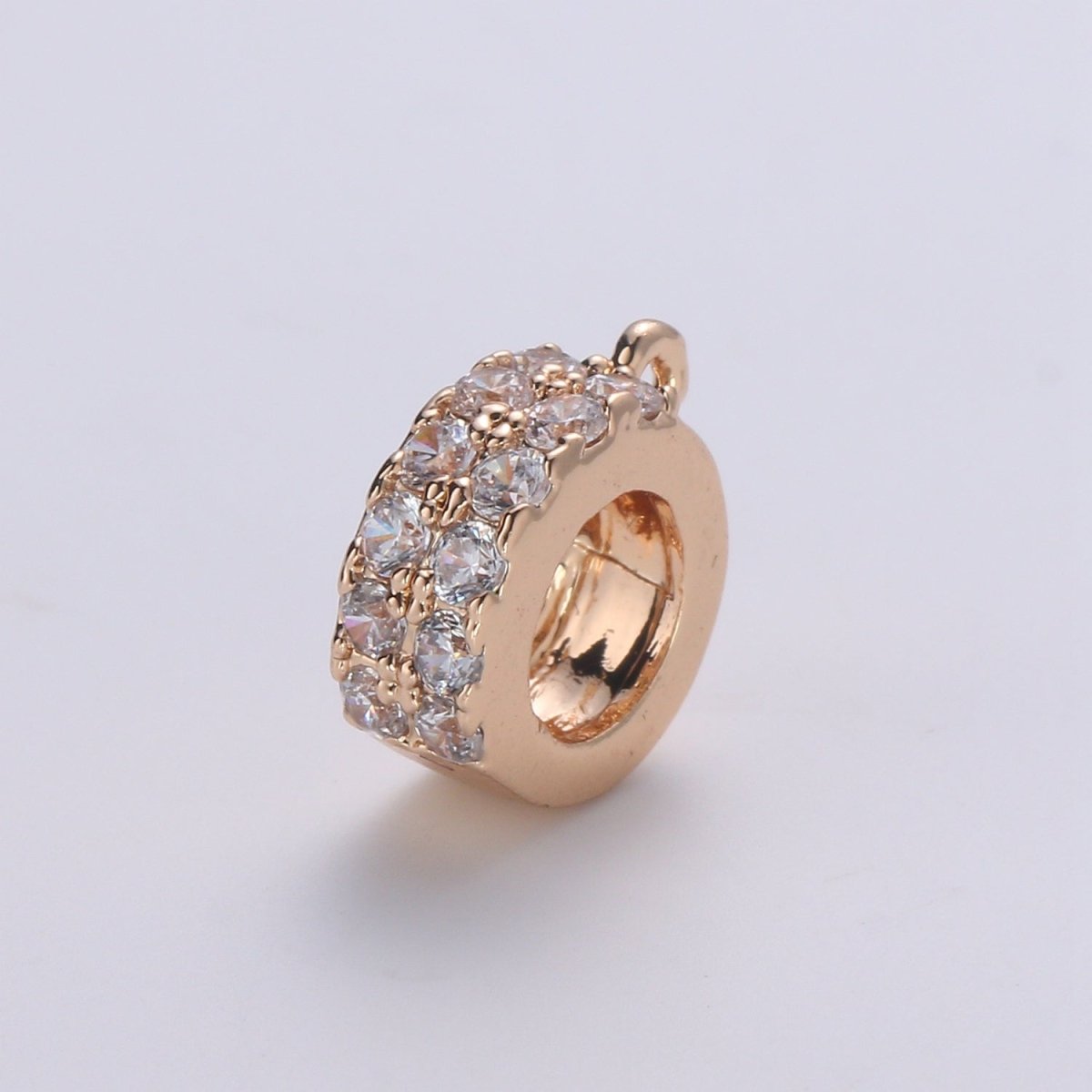 Dainty Gold Filled Crystal Ring Charm D-776