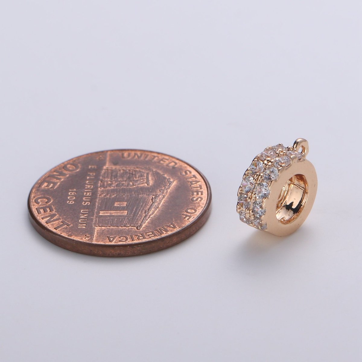 Dainty Gold Filled Crystal Ring Charm D-776