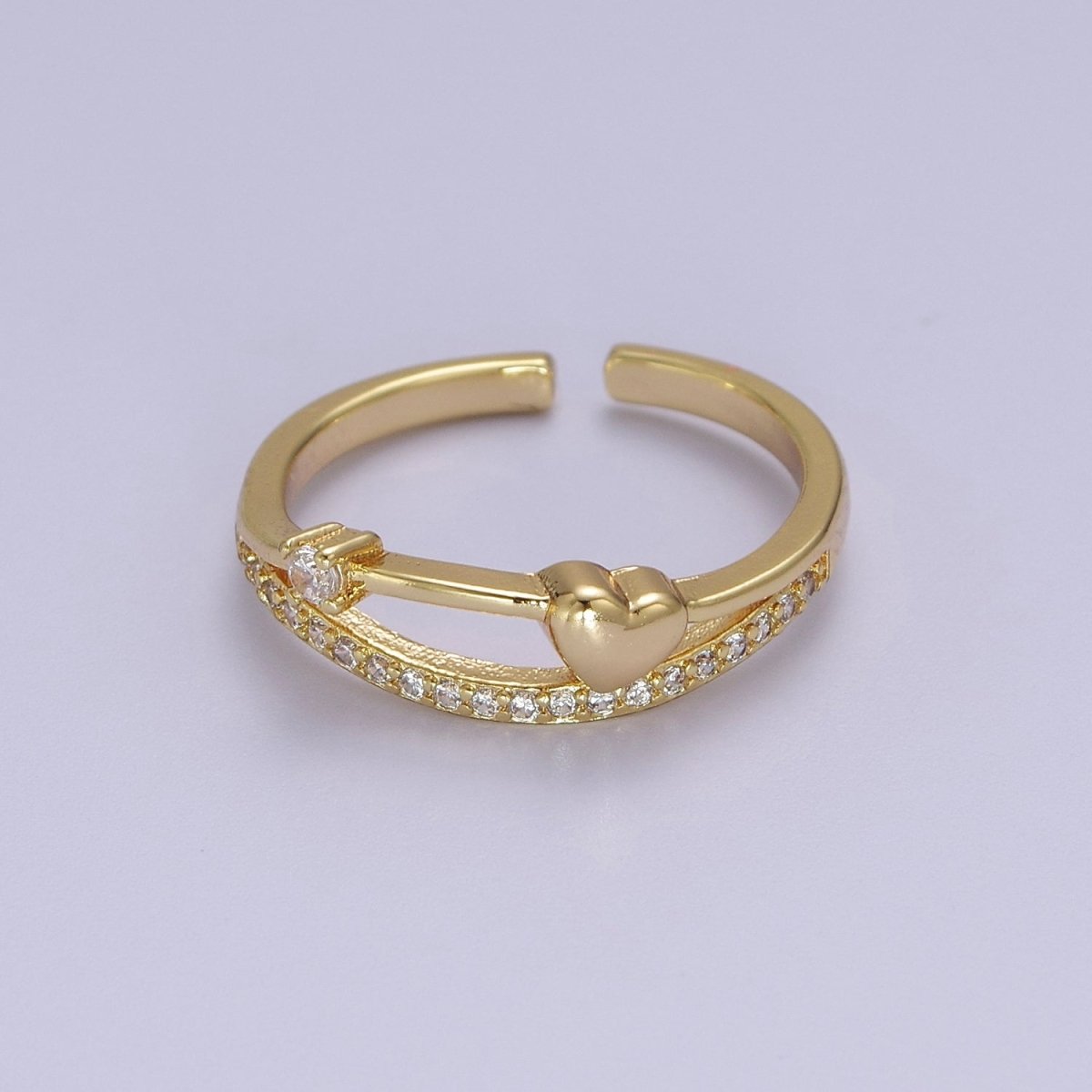 Dainty Gold Filled Heart CZ Ring S-513