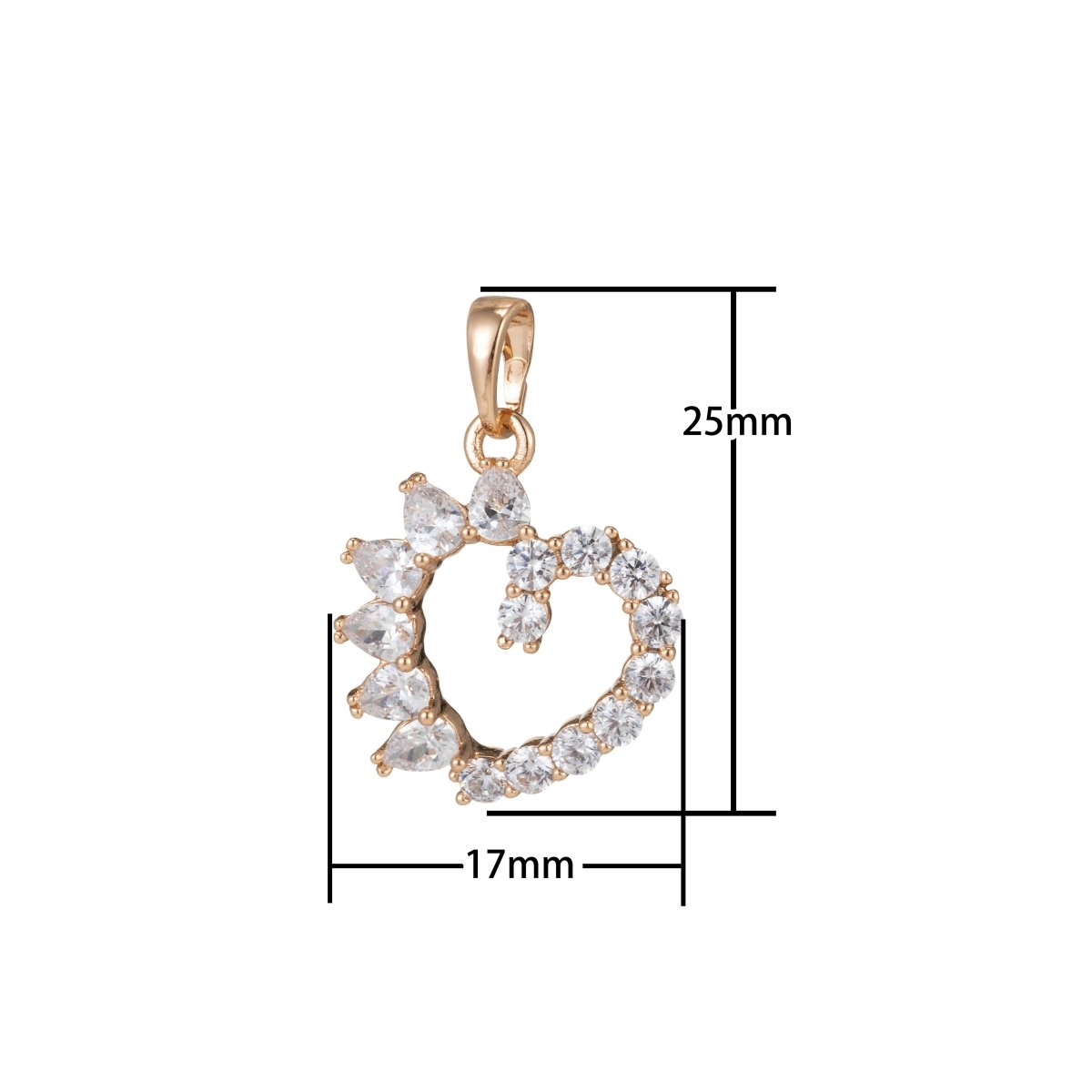 Dainty Gold Filled Heart Pendants- I-435