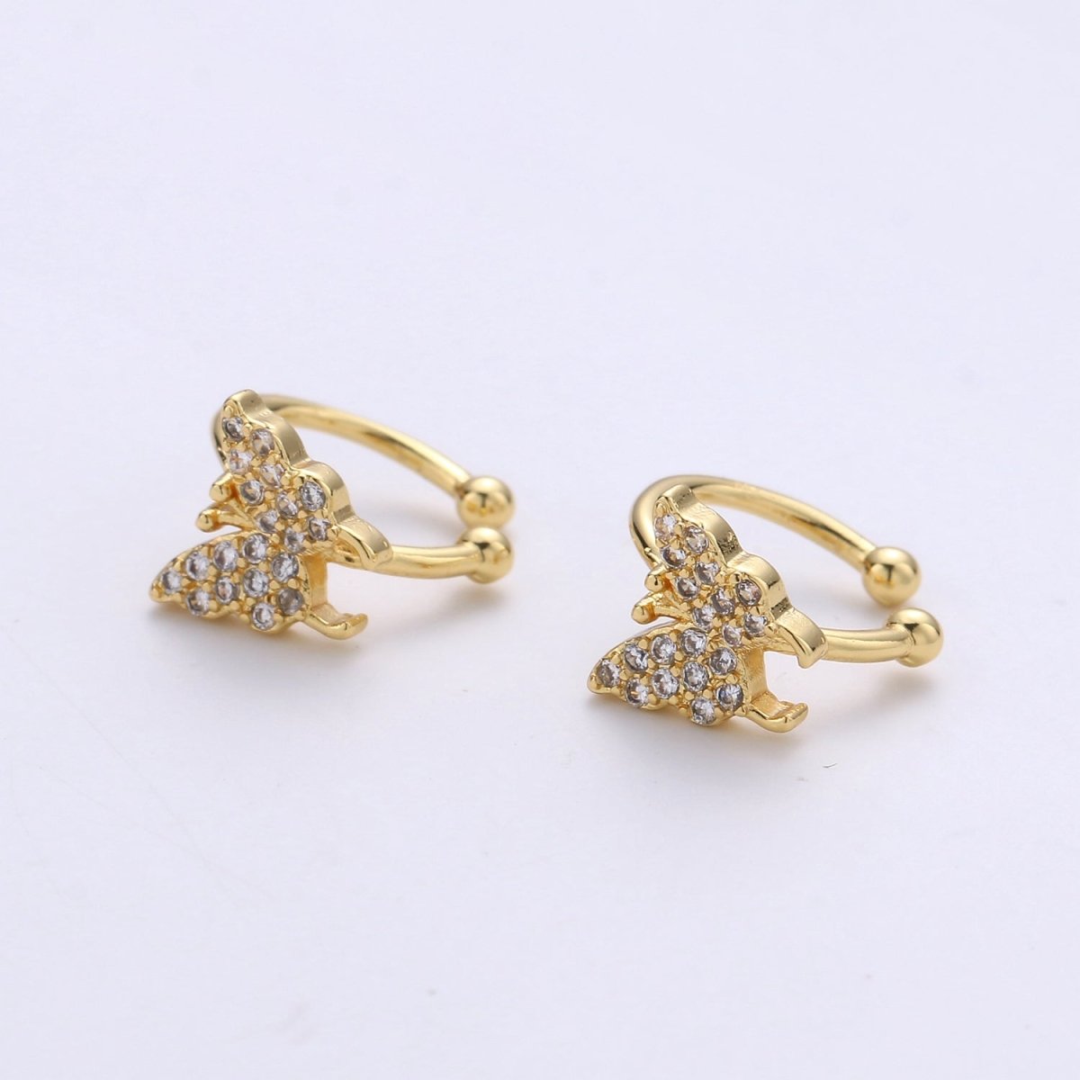Dainty Gold Filled Little Butterfly Earcuffs - AI-077